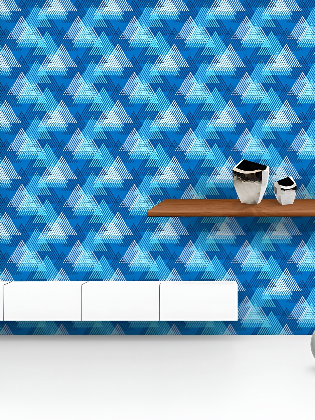 

ArtzFolio Printed UV-Resistant Anti-Bacterial Geometric D Triangles Peel & Stick Wallpaper, Multi