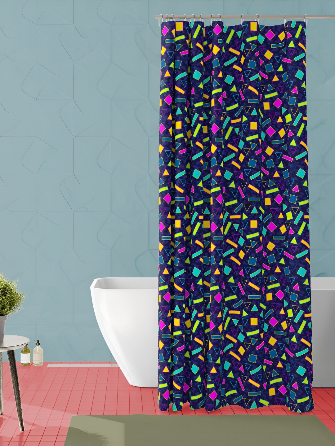 

ArtzFolio Blue & Pink Printed Water Proof Shower Curtain
