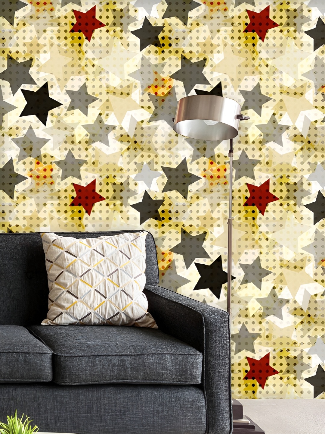 

ArtzFolio Printed UV-Resistant Anti-Bacterial Vintage Star Peel & Stick Wallpaper, Multi