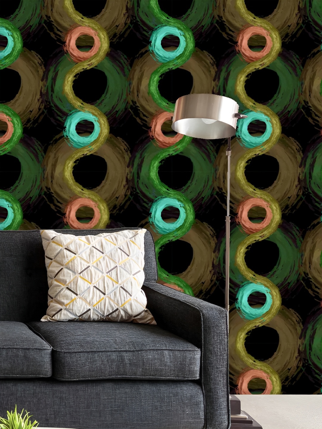 

ArtzFolio Printed UV-Resistant Anti-Bacterial Fluffy Circles Peel & Stick Wallpaper, Multi