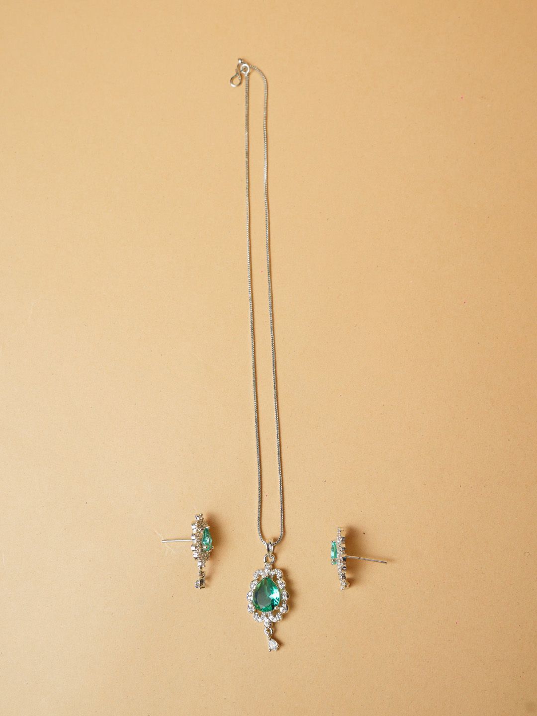 

VIRAASI Silver-Plated Crystals Studded Jewellery Set