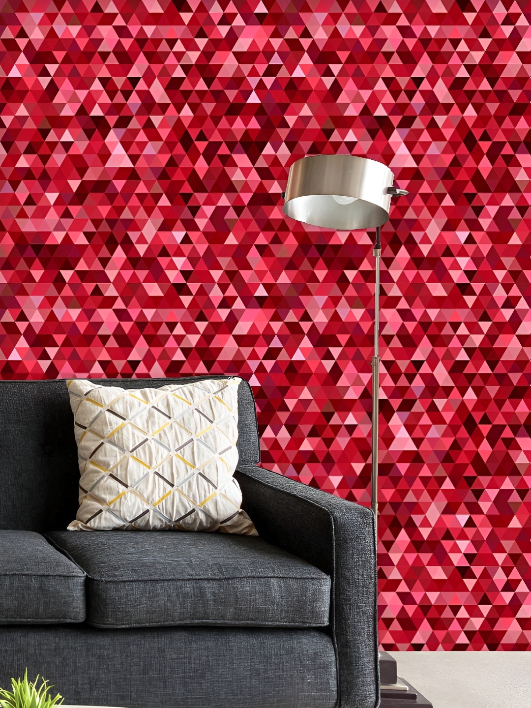 

ArtzFolio Printed UV-Resistant Anti-Bacterial Triangle Pattern Peel & Stick Wallpaper, Multi