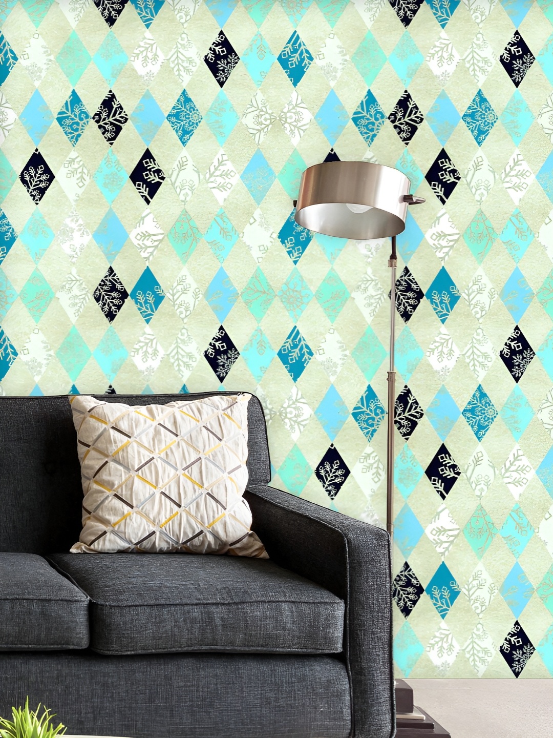 

ArtzFolio Printed UV-Resistant Anti-Bacterial Argyle Winter Peel & Stick Wallpaper, Multi