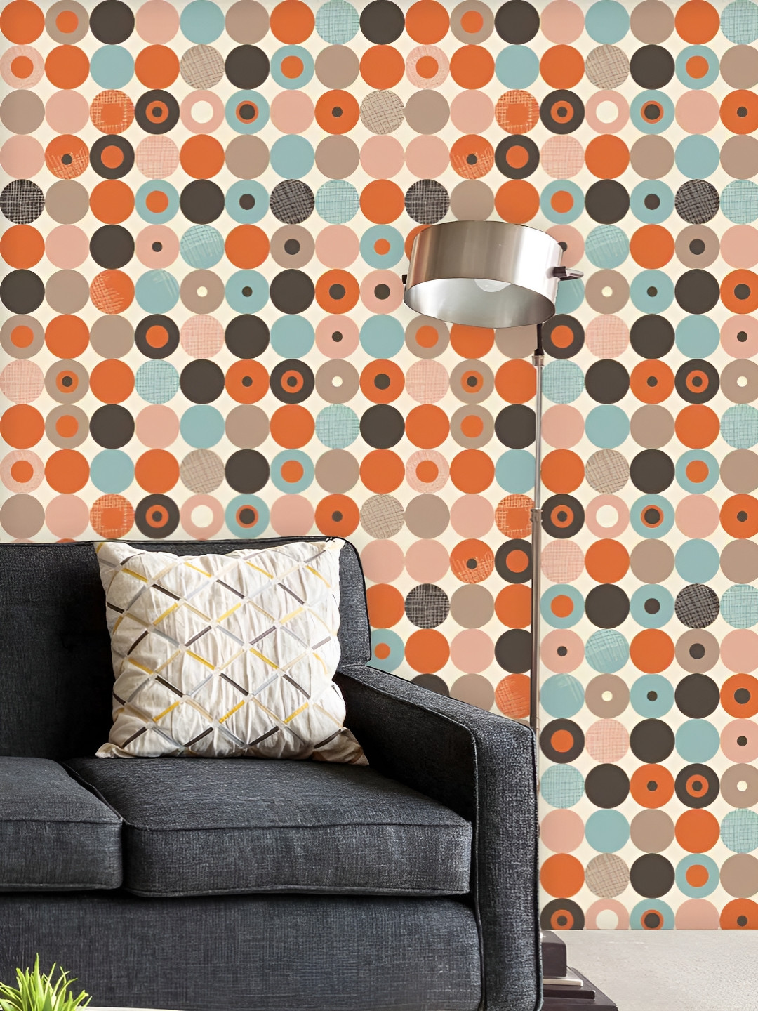 

ArtzFolio Printed UV-Resistant Anti-Bacterial Abstract Retro Peel & Stick Wallpaper, Multi