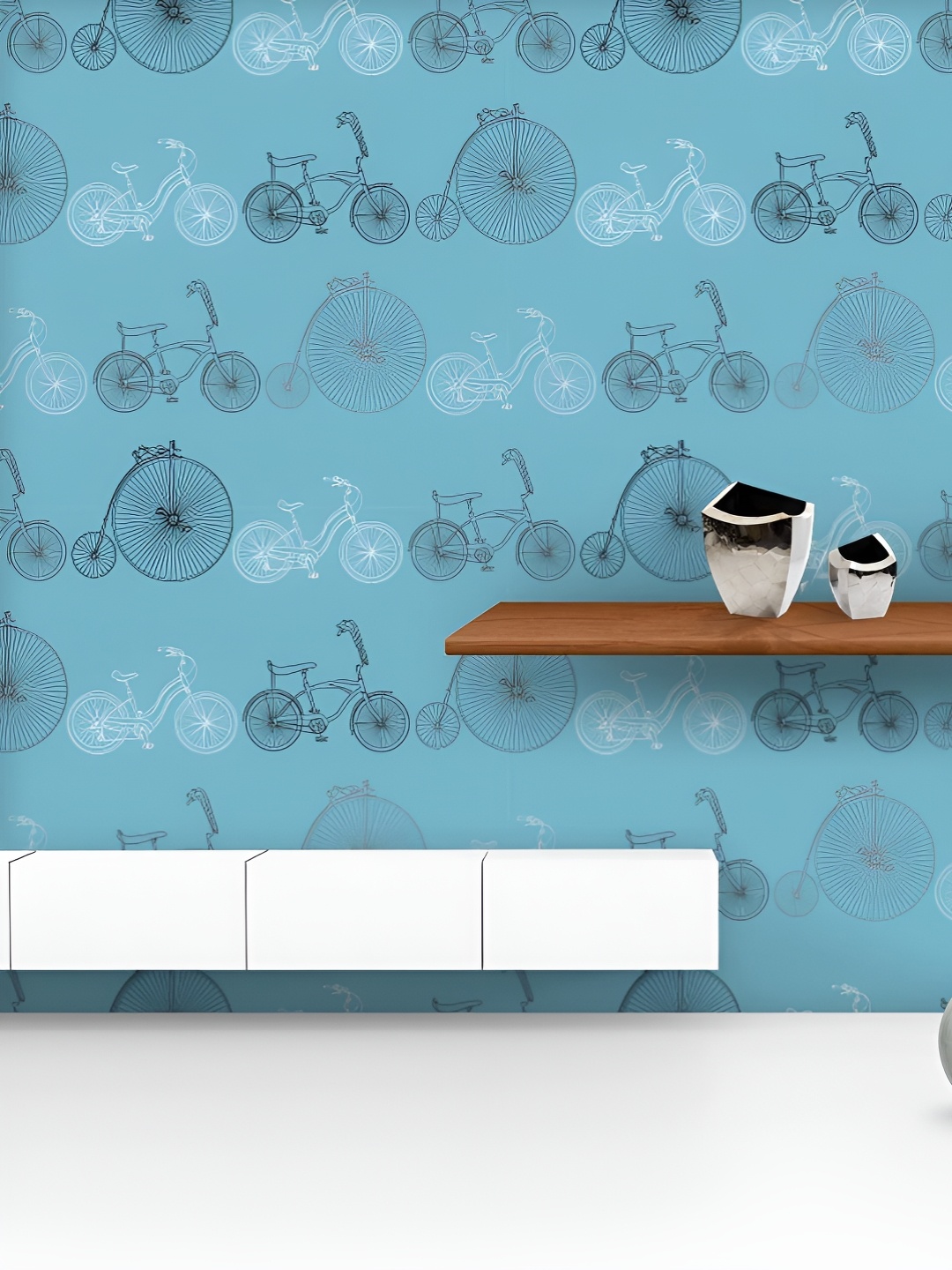 

ArtzFolio Printed UV-Resistant Anti-Bacterial Bicycles Peel & Stick Wallpaper, Multi