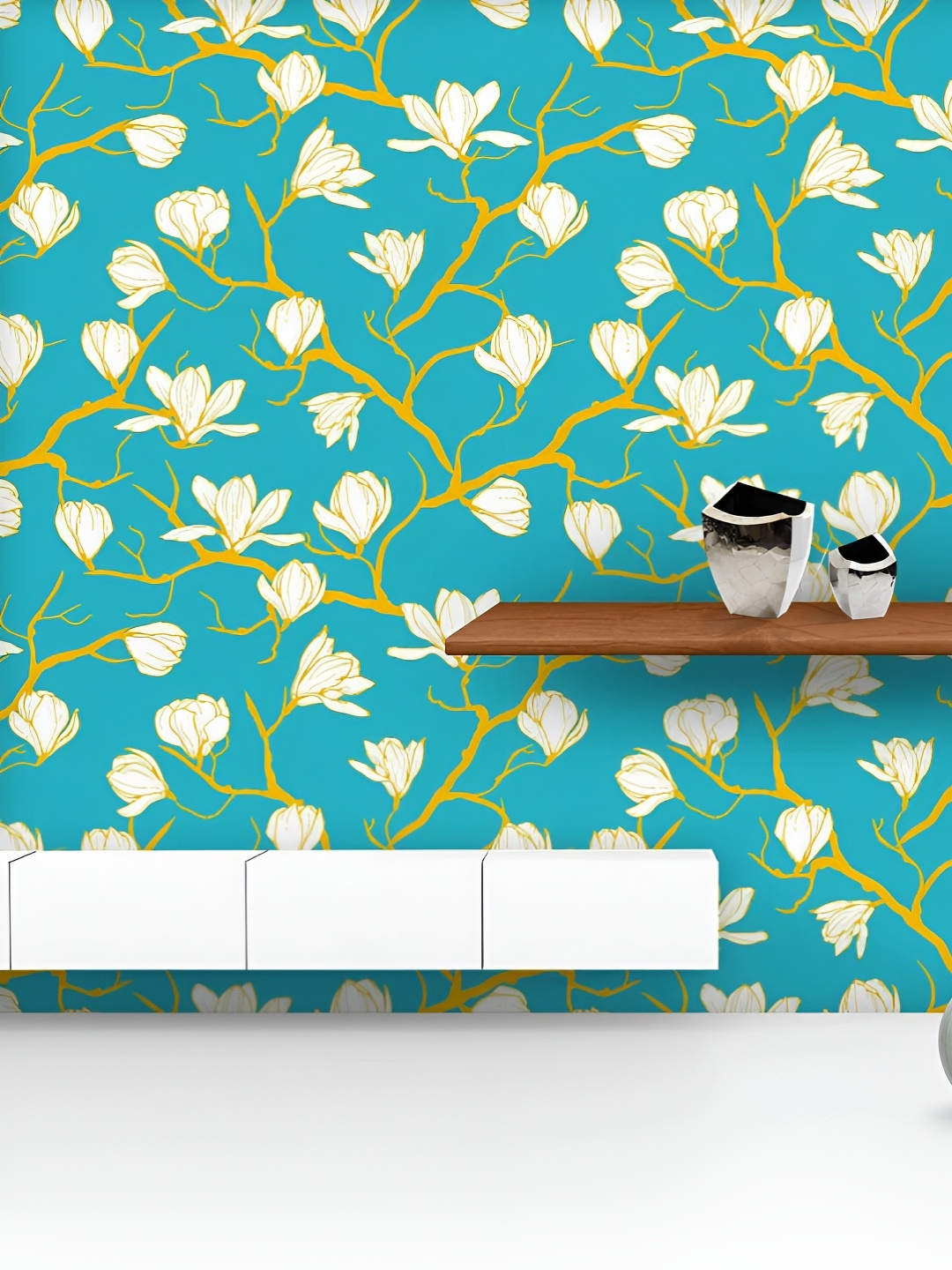 

ArtzFolio Printed UV-Resistant Anti-Bacterial Floral Magnolia Peel & Stick Wallpaper, Multi