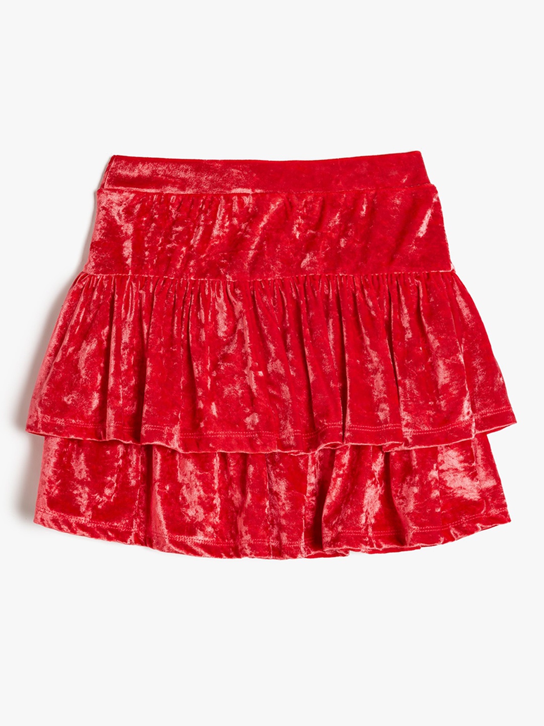 

Koton Girls Tiered Mini Skirt, Red