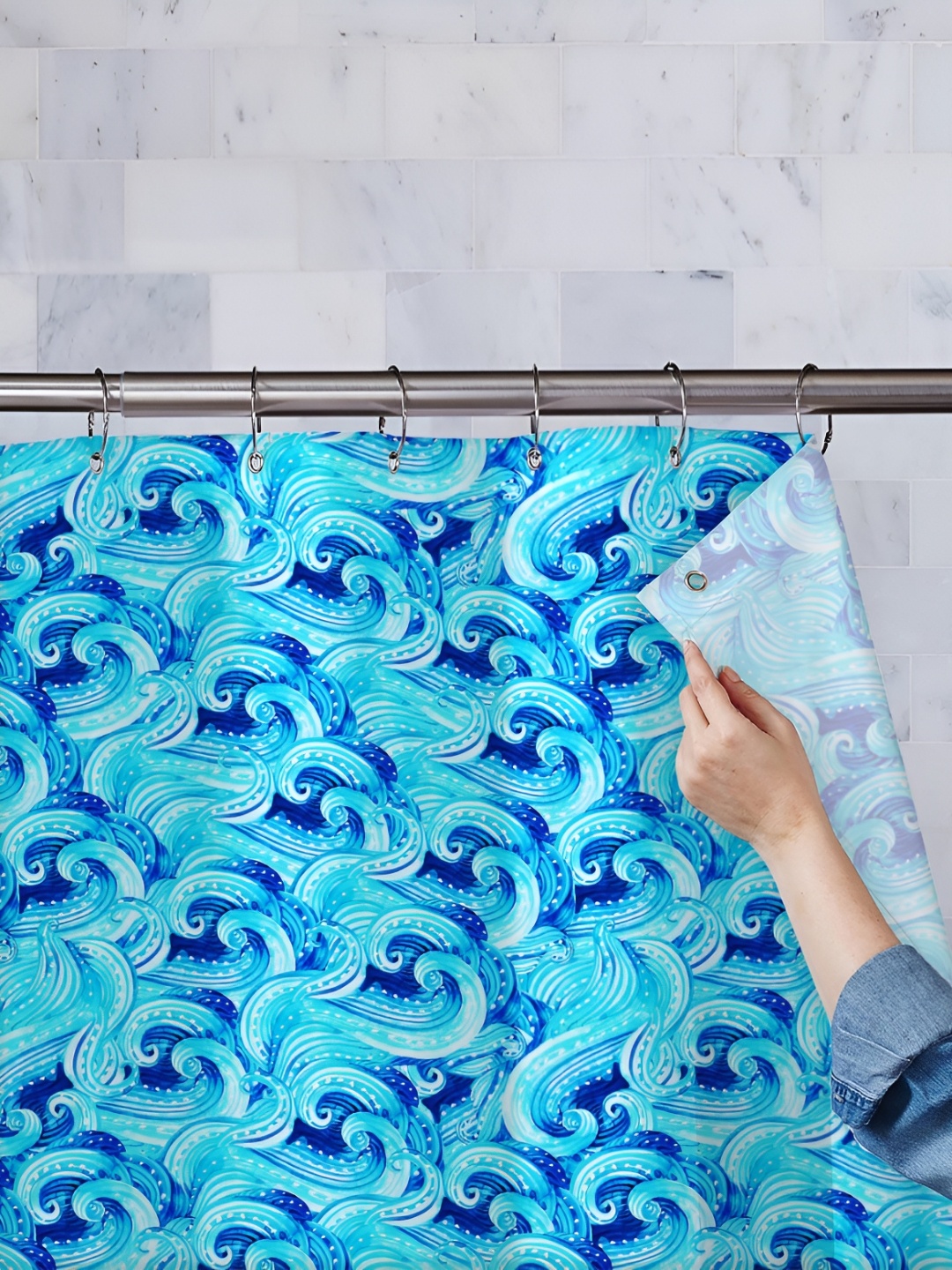 

ArtzFolio Single Piece Waterproof Polyester Shower Curtain, Multi