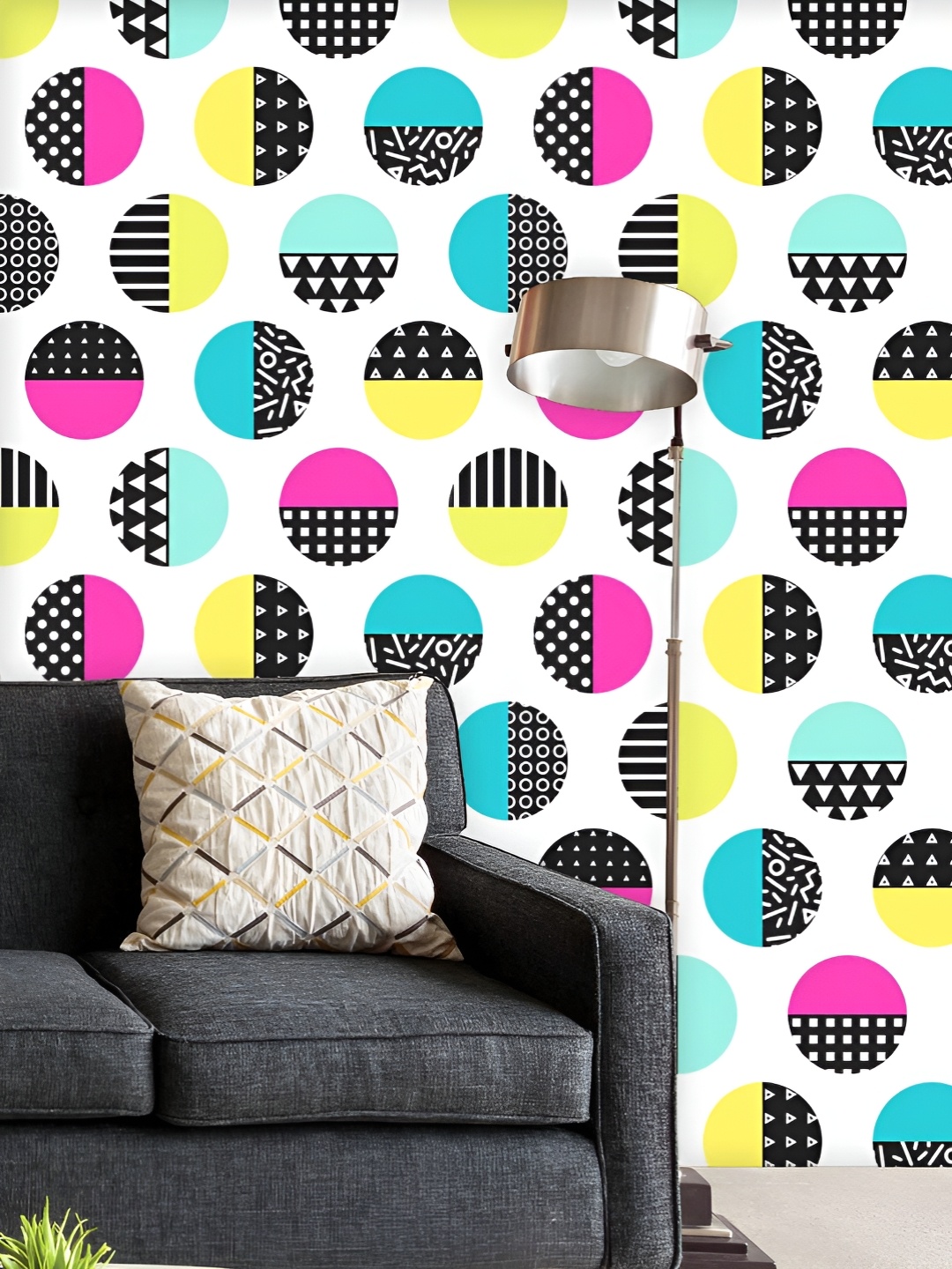 

ArtzFolio Printed UV-Resistant Anti-Bacterial Geometric Circles Peel & Stick Wallpaper, Multi