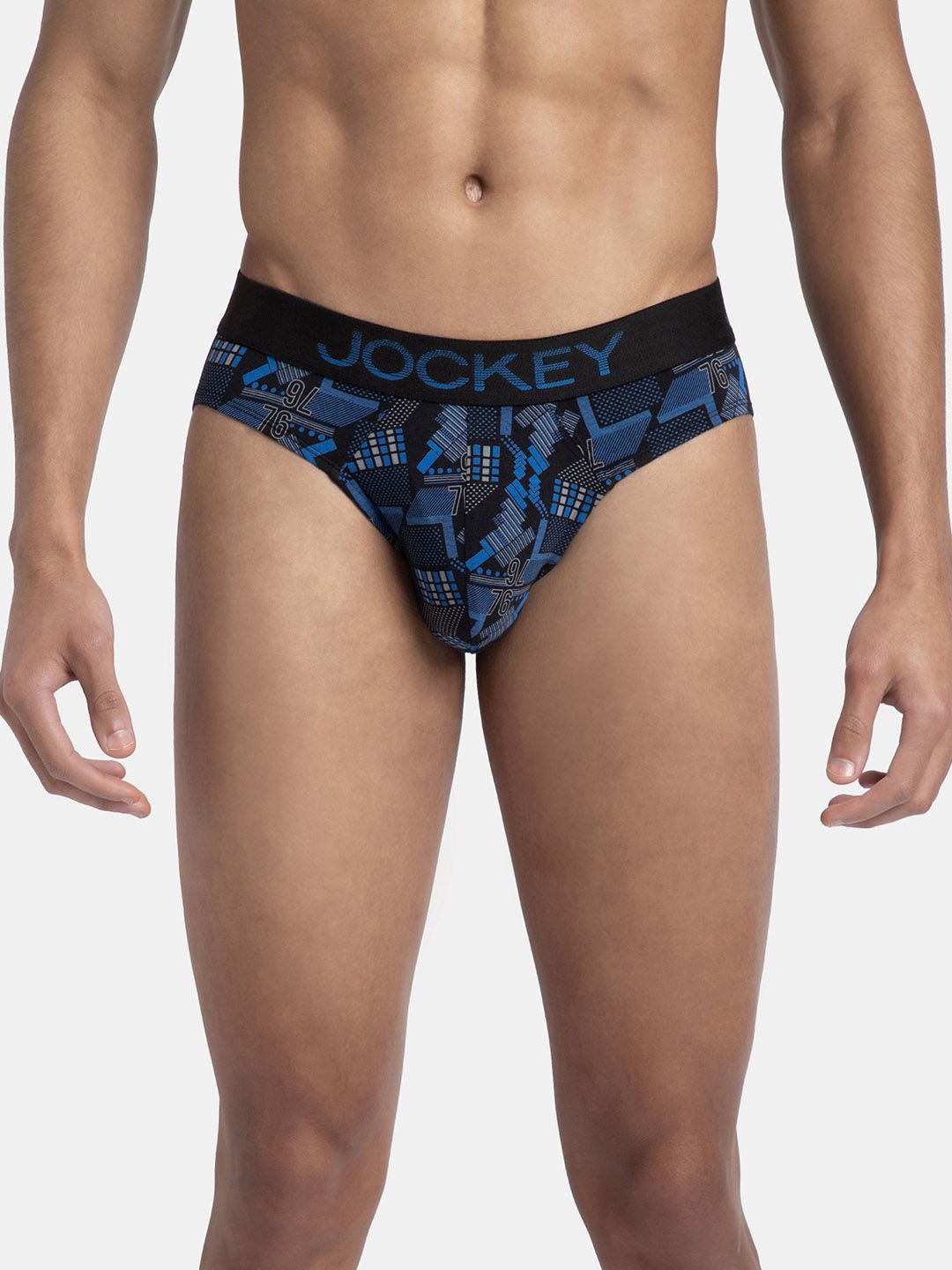 

Jockey Super Combed Cotton Elastane Stretch Printed Brief with Ultrasoft Waistband - FP22, Black
