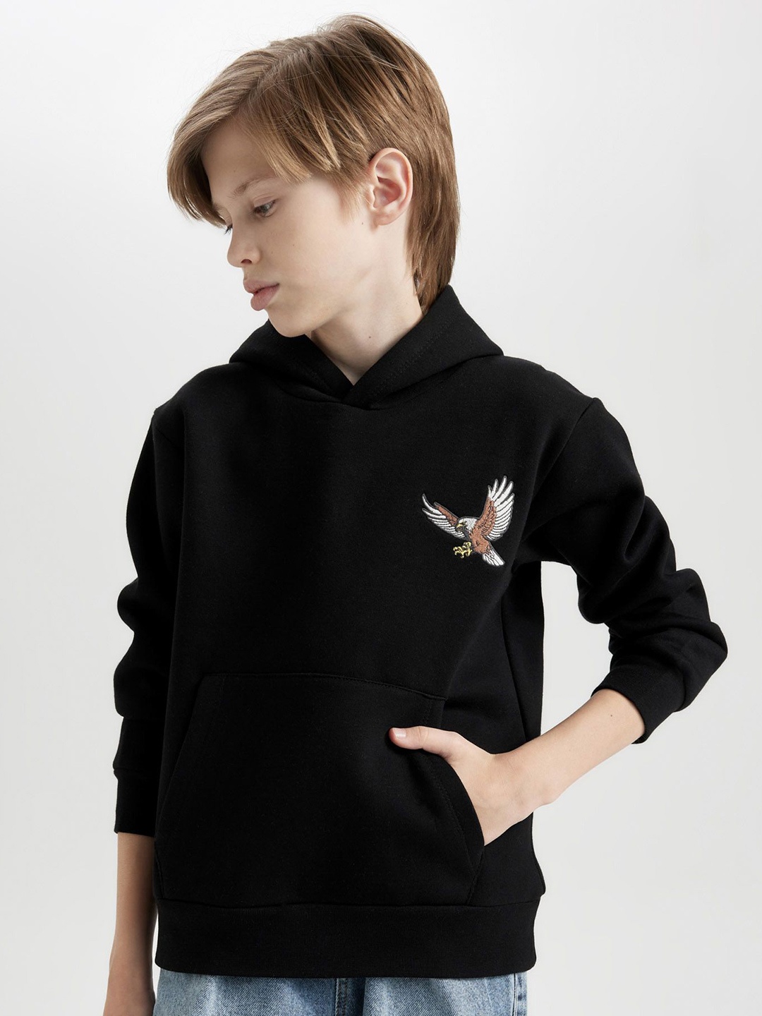 

DeFacto Boys Printed Long Sleeves Pullover Sweaters, Black