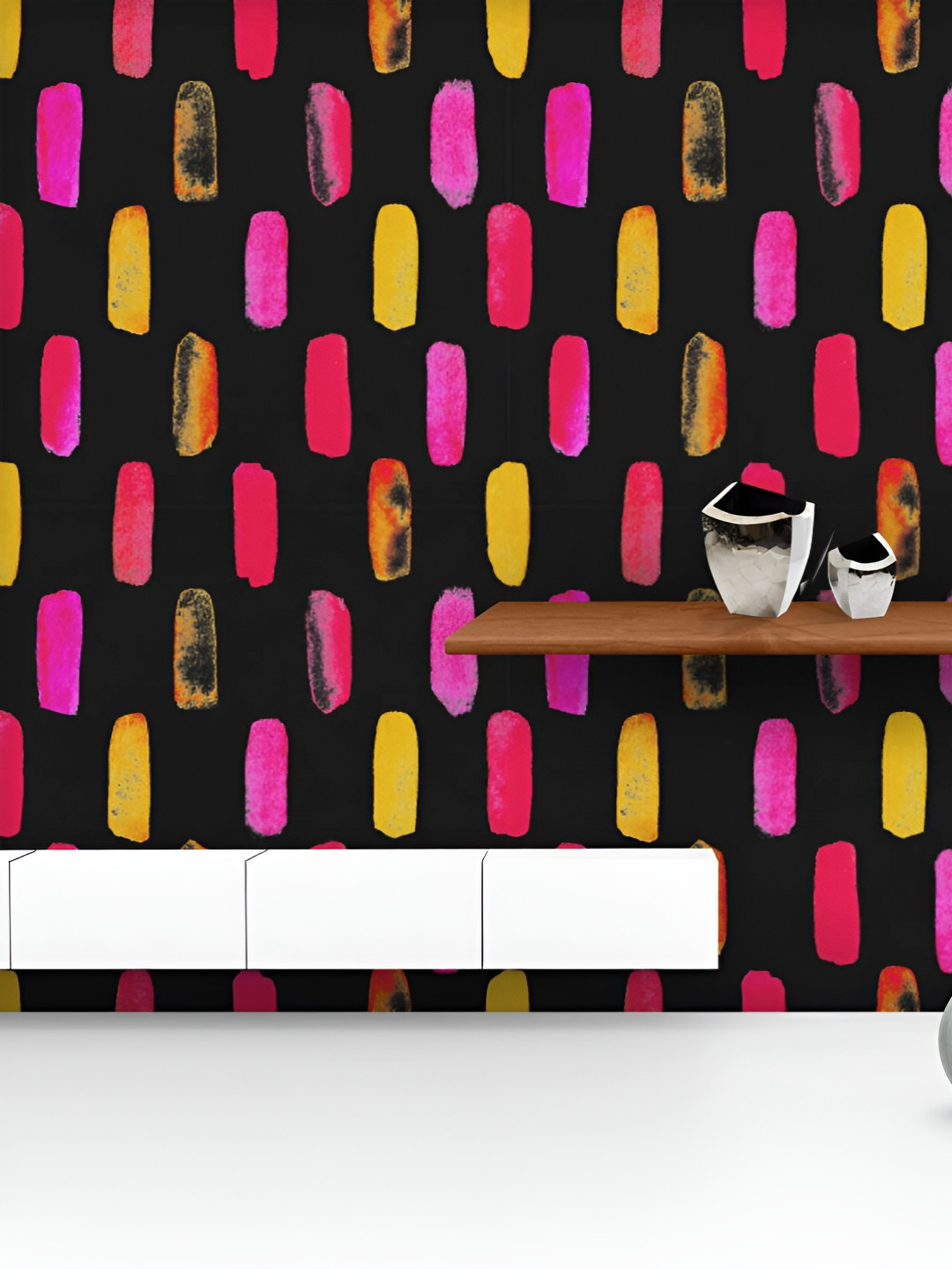 

ArtzFolio Printed UV-Resistant Anti-Bacterial Colorful Watercolor Lines Peel & Stick Wallpaper, Multi