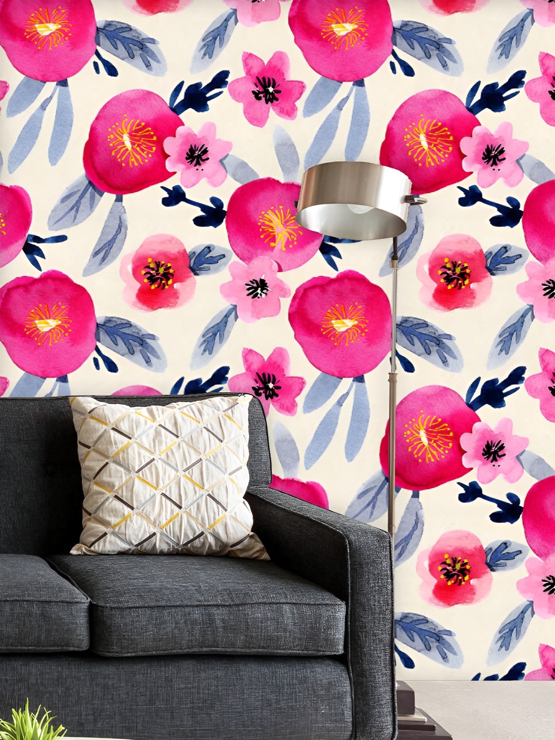 

ArtzFolio Printed UV-Resistant Anti-Bacterial Watercolor Floral Pattern Peel & Stick Wallpaper, Multi