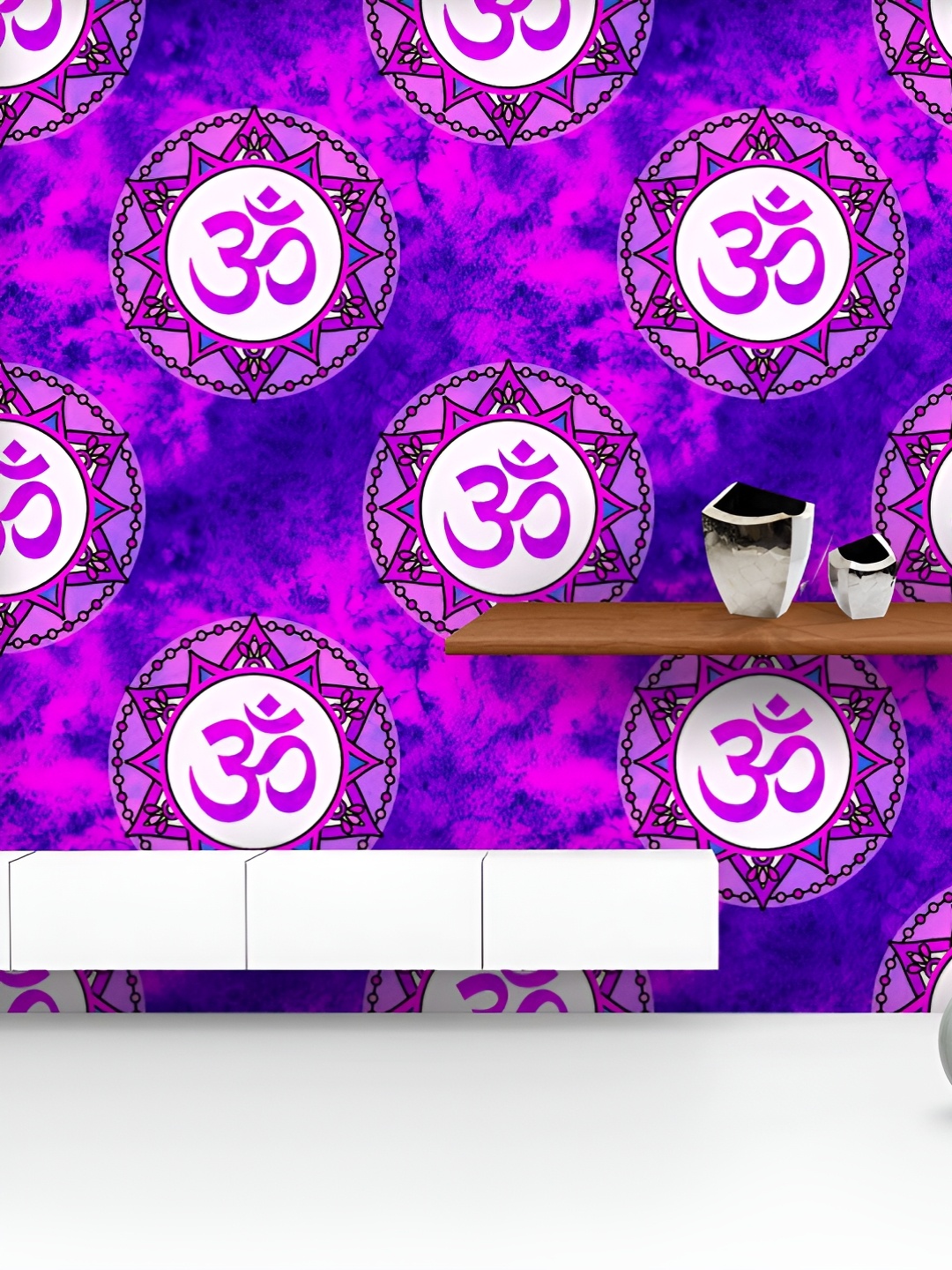 

ArtzFolio Printed UV-Resistant Anti-Bacterial Grunge Mystic Hindu Om Peel & Stick Wallpaper, Multi