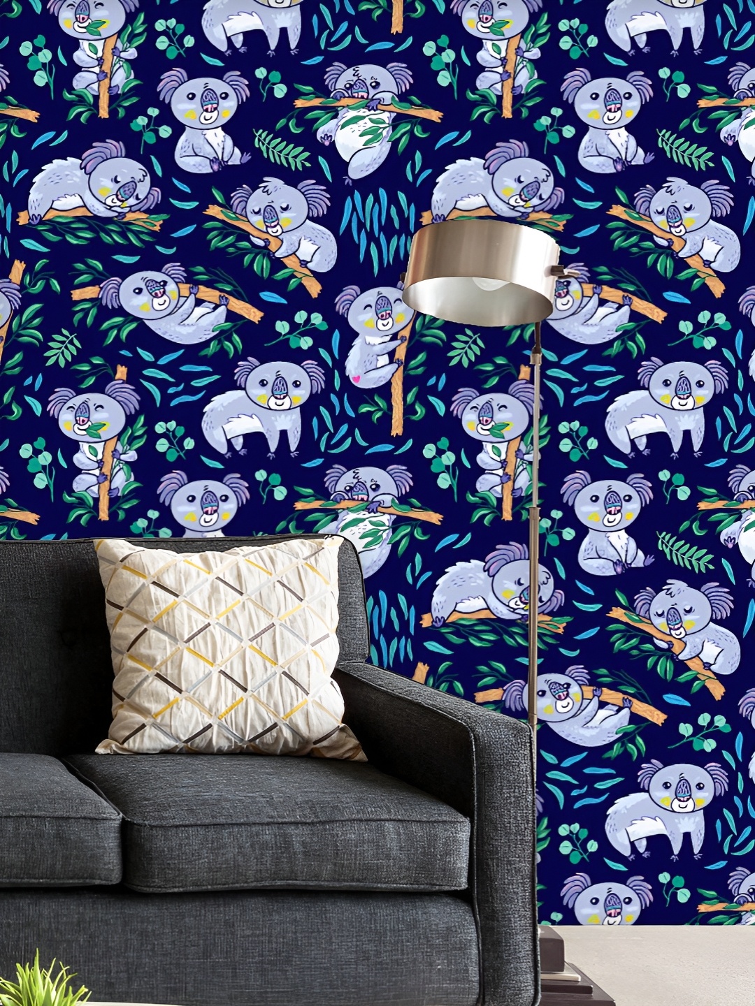 

ArtzFolio Printed UV-Resistant Anti-Bacterial Koalas Eucalyptus Pattern Peel & Stick Wallpaper, Multi