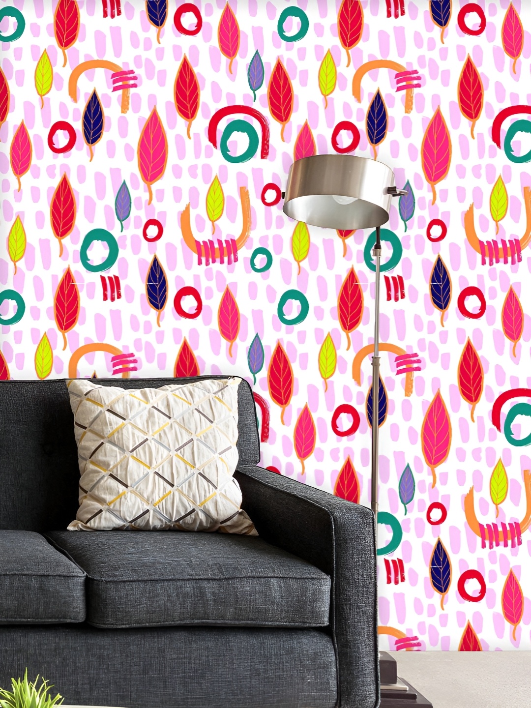 

ArtzFolio Printed UV-Resistant Anti-Bacterial Abstract Floral Pattern Peel & Stick Wallpaper, Multi