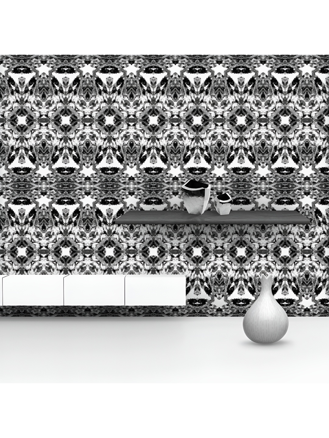 

ArtzFolio Black & White Abstract Printed UV Resistant Wallpaper