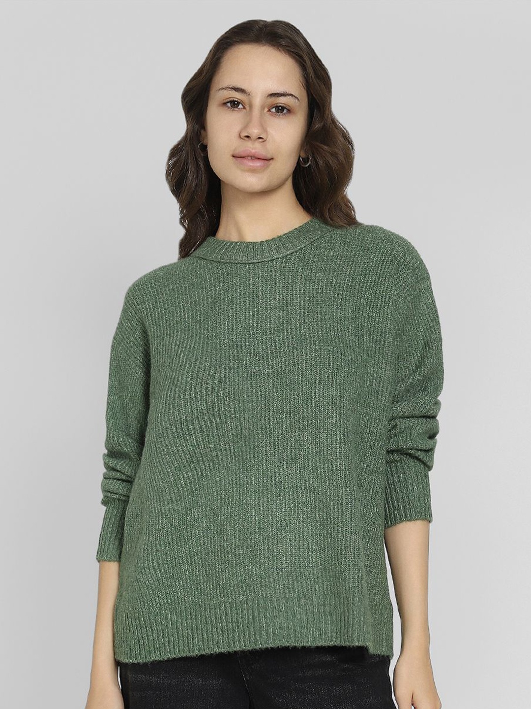 

AMERICAN EAGLE OUTFITTERS Women Round Neck Pullover Sweater, Green