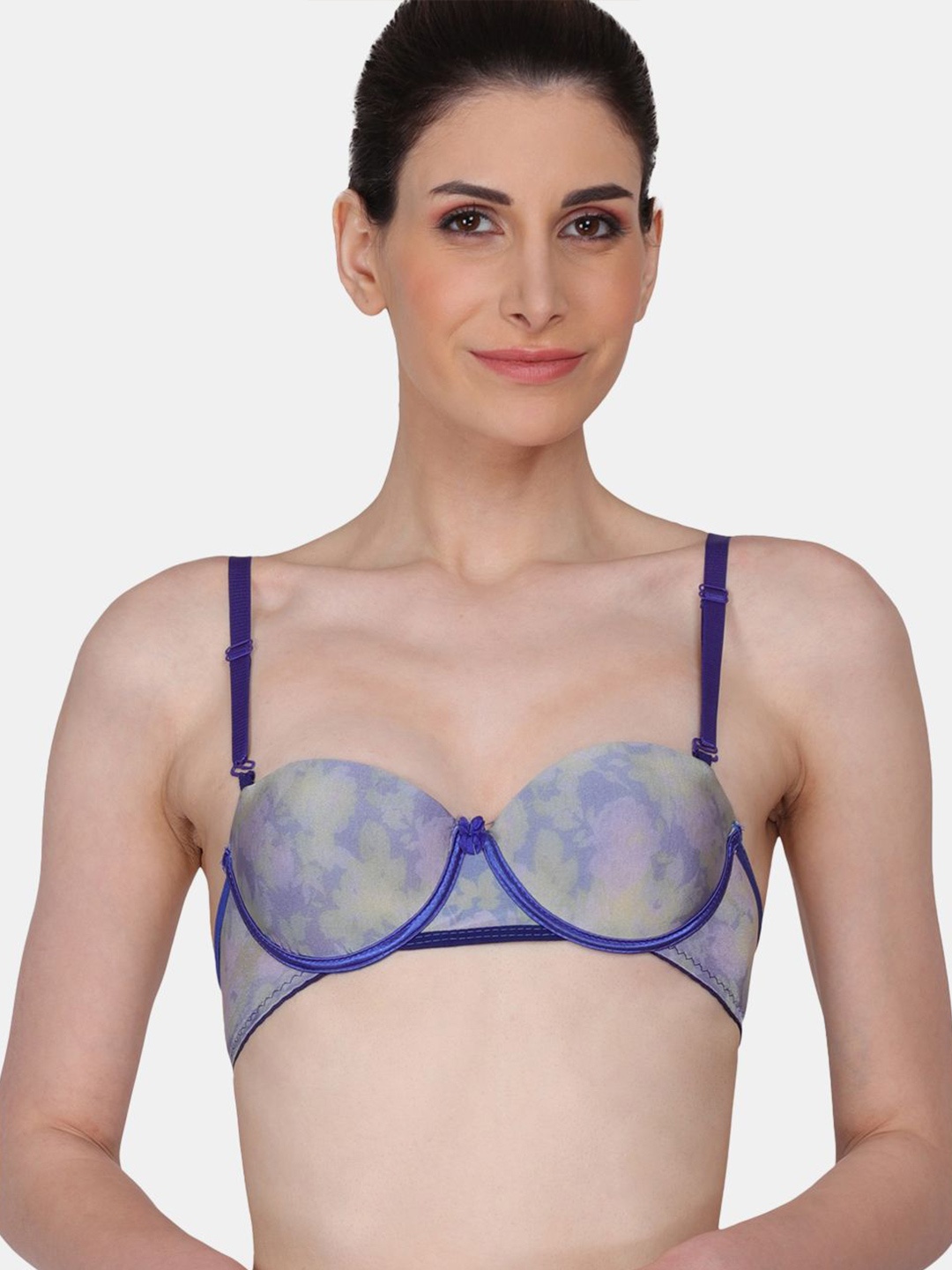 

Amour Secret Women Half Coverage Underwired Lightly Padded Bra, Blue