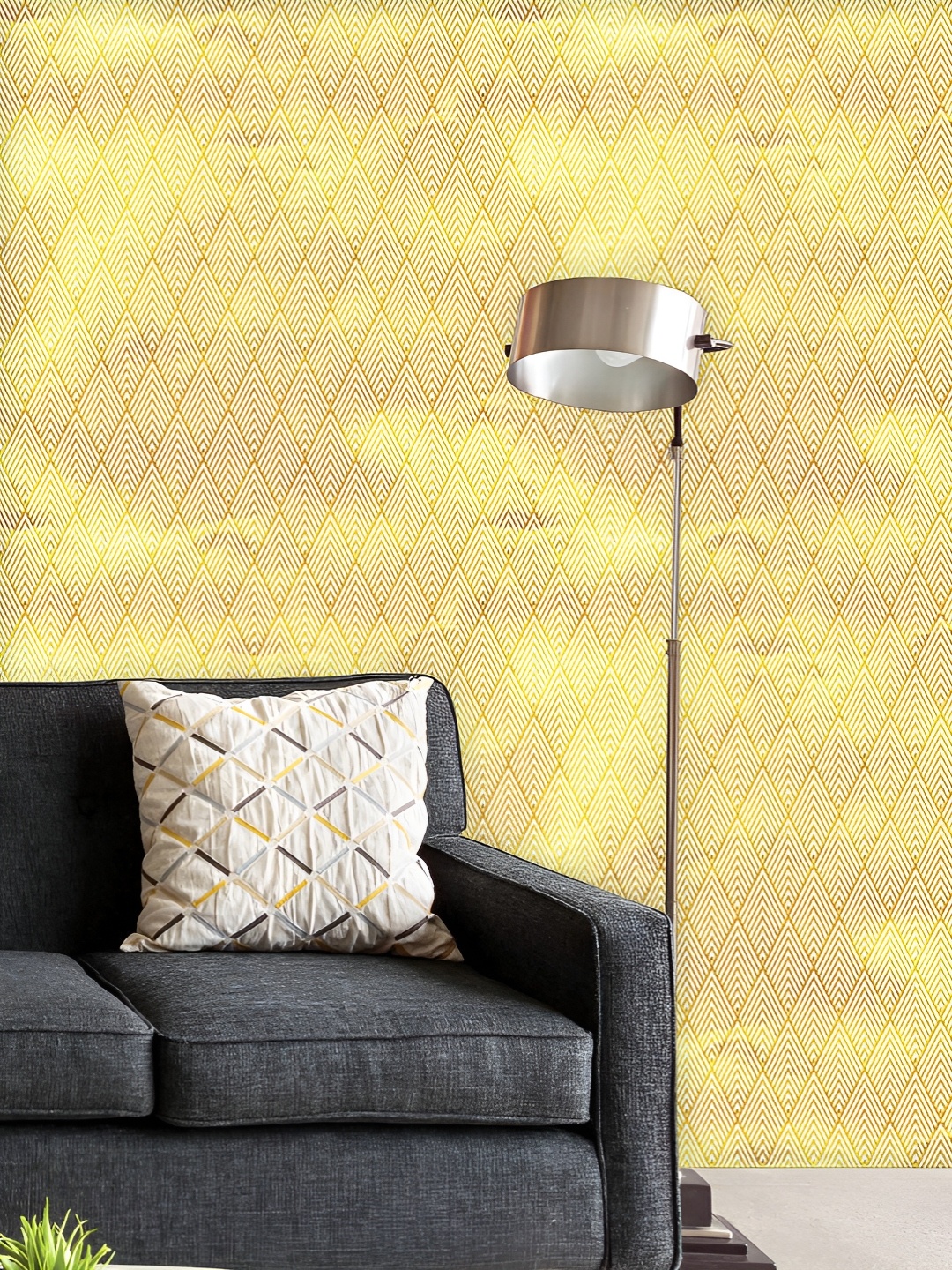 

ArtzFolio Printed UV-Resistant Anti-Bacterial Golden Triangles Peel & Stick Wallpaper, Multi