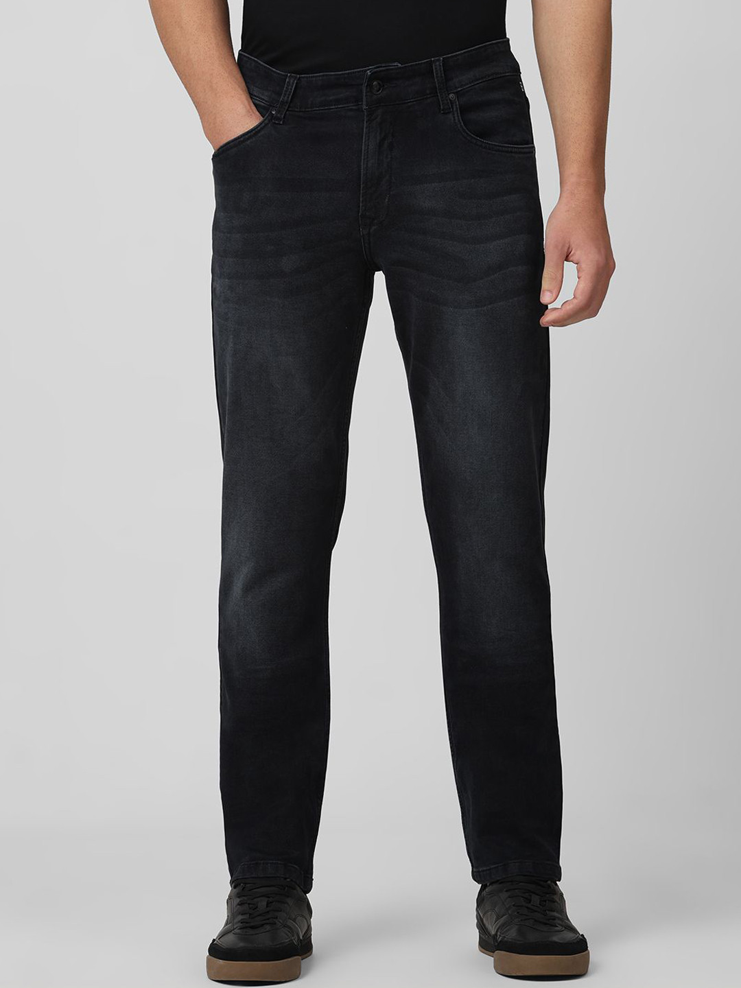 

Mufti Men Cotton Straight Fit Light Fade Stretchable Casual Jeans, Black