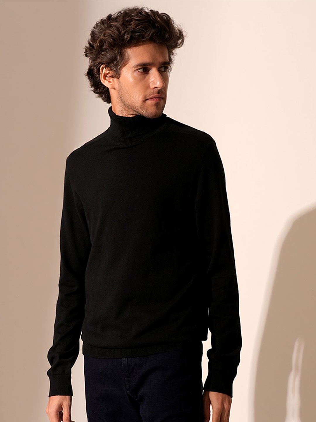 

SELECTED Men Cotton Pullover, Black
