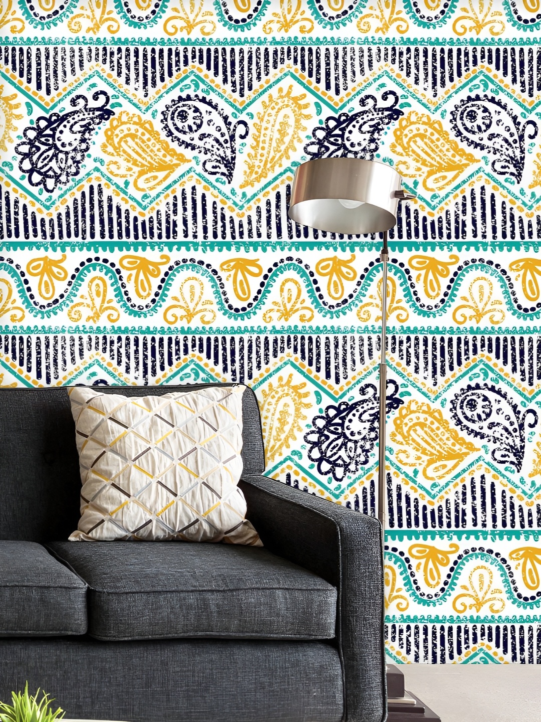 

ArtzFolio Printed UV-Resistant Anti-Bacterial Ethnic Tribal Motif Art Peel & Stick Wallpaper, Multi