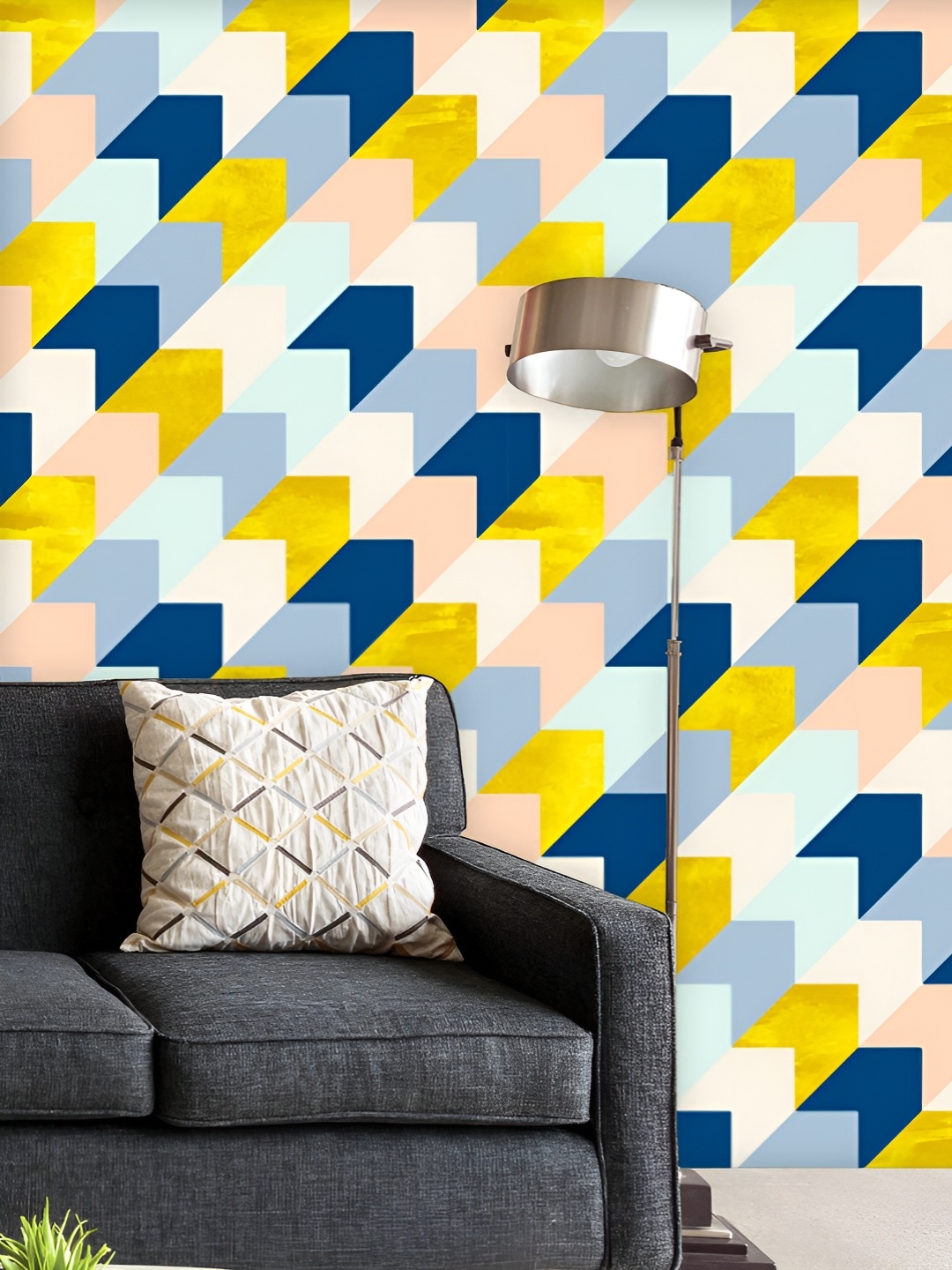 

ArtzFolio Printed UV-Resistant Anti-Bacterial Geometric Pattern Peel & Stick Wallpaper, Multi