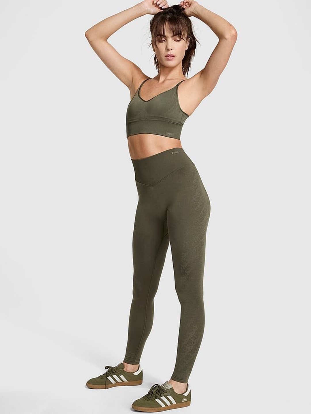 

Victoria's Secret PINK Seamless Ankle Length Tights, Olive