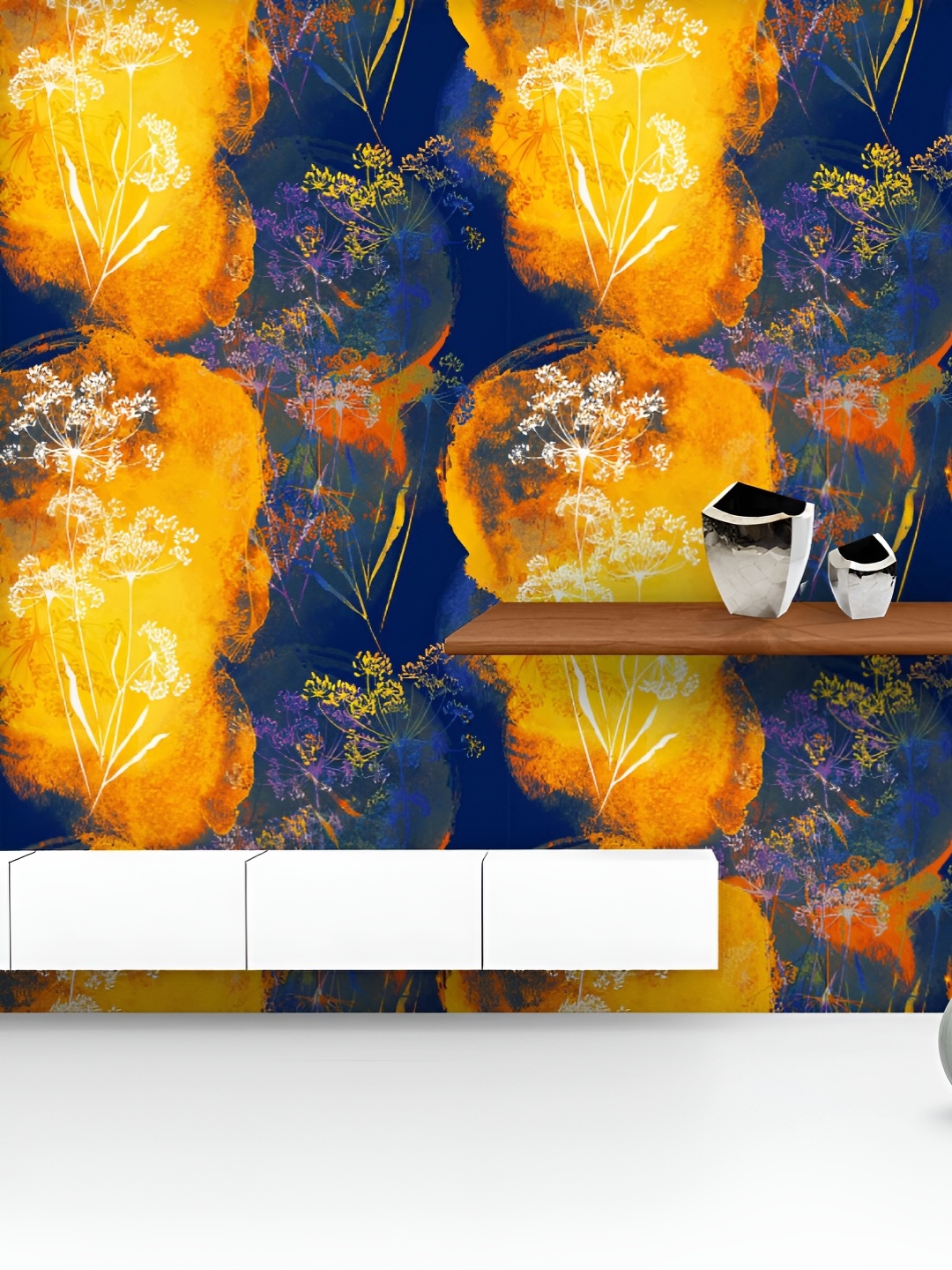 

ArtzFolio Printed UV-Resistant Anti-Bacterial Herbarium Imprints Peel & Stick Wallpaper, Multi