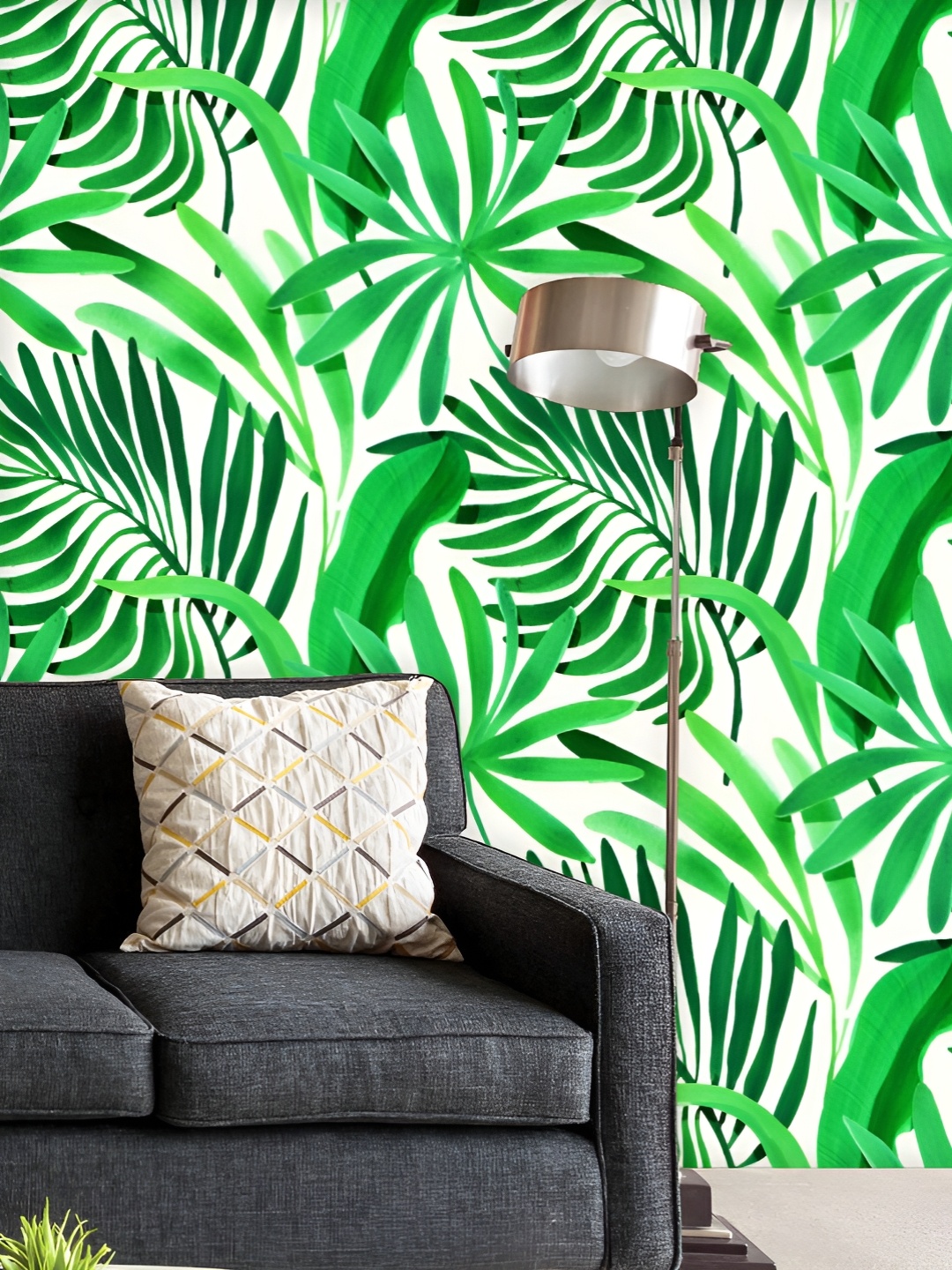 

ArtzFolio Printed UV-Resistant Anti-Bacterial Watercolor Botanical Leaves Peel & Stick Wallpaper, Multi