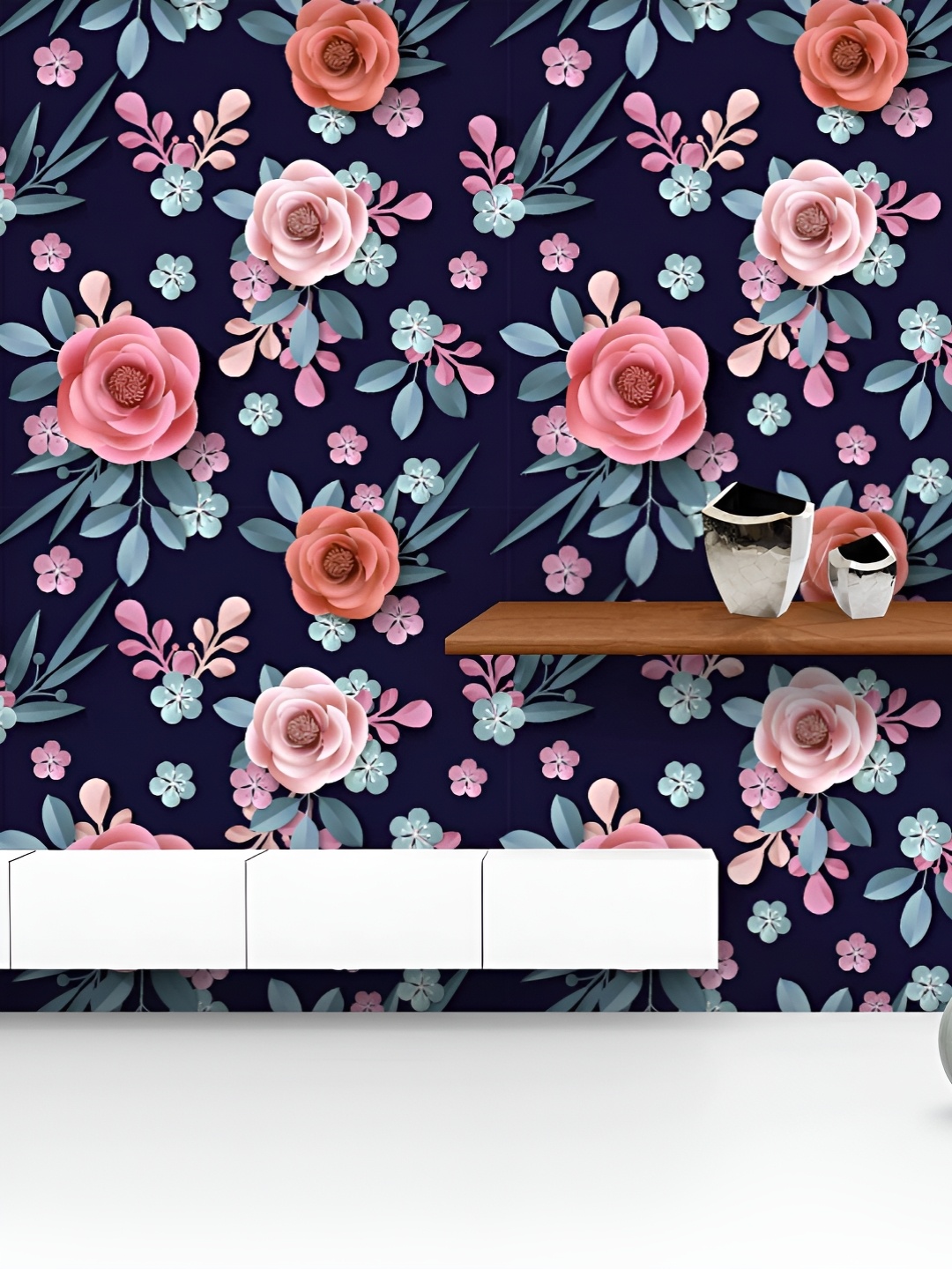 

ArtzFolio Printed UV-Resistant Anti-Bacterial Abstract Flowers Peel & Stick Wallpaper, Multi