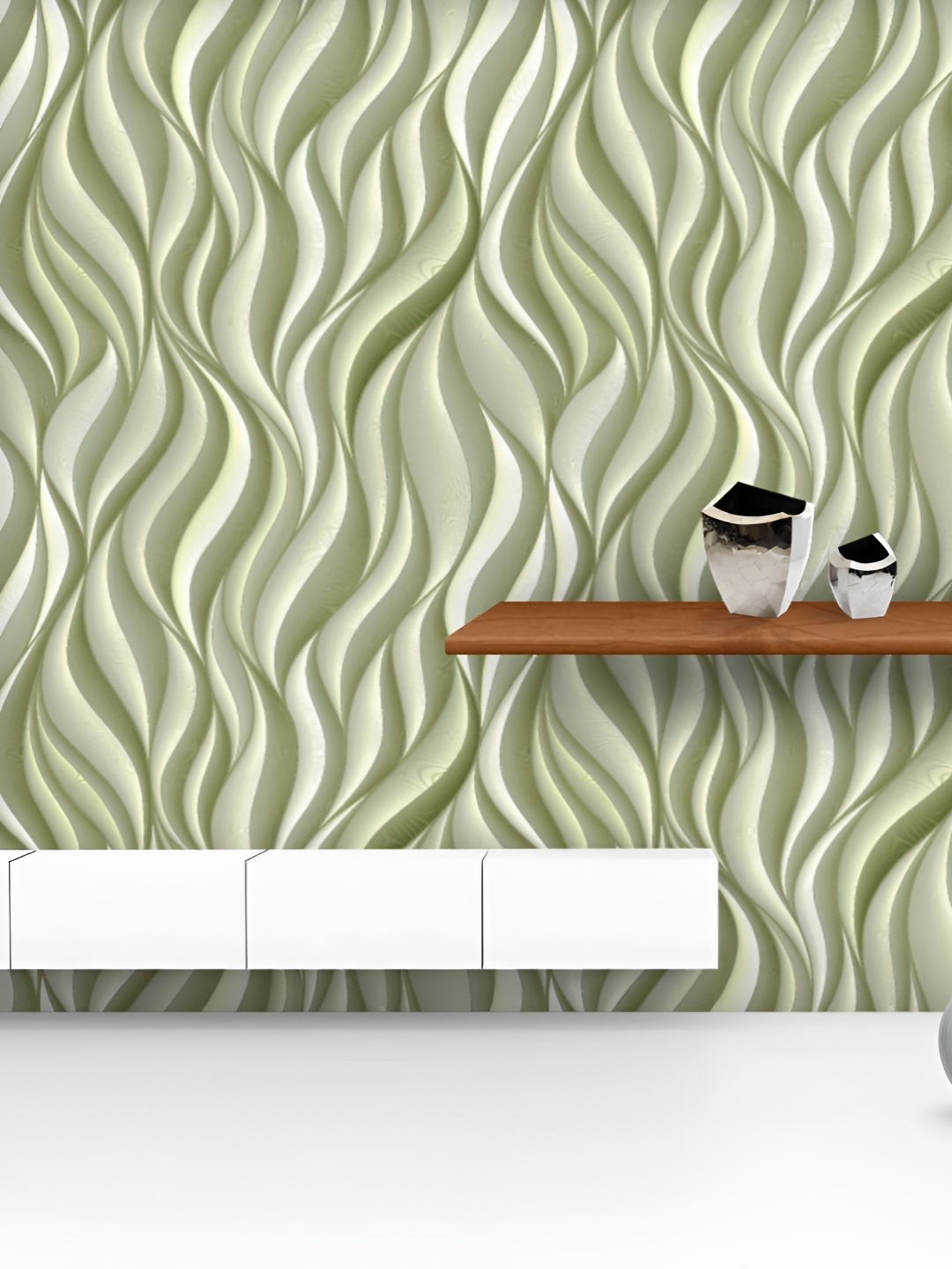 

ArtzFolio Printed UV-Resistant Anti-Bacterial Abstract Waves4 Peel & Stick Wallpaper, Multi