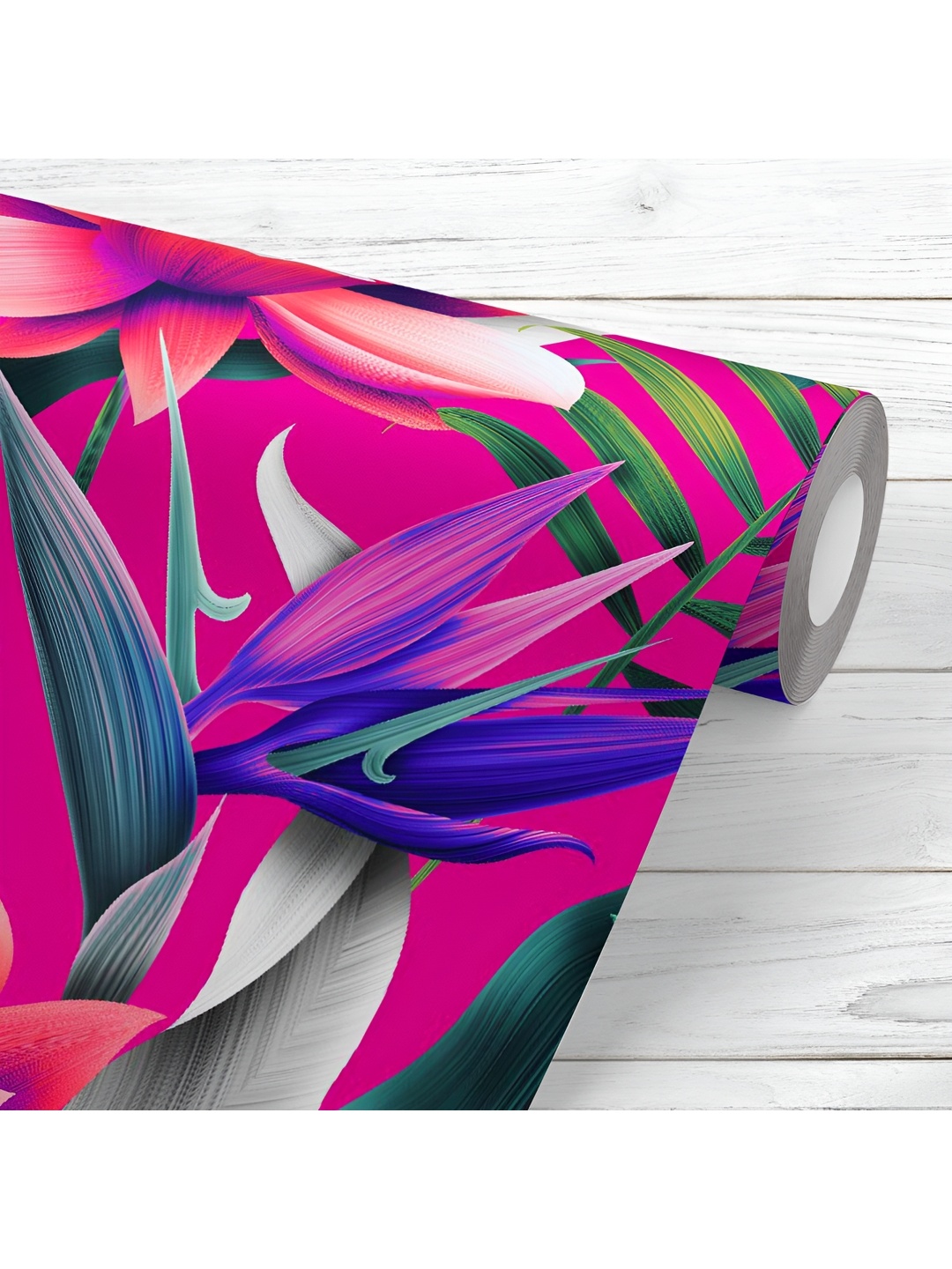 

ArtzFolio Pink & Green Printed UV Resistant Wallpaper