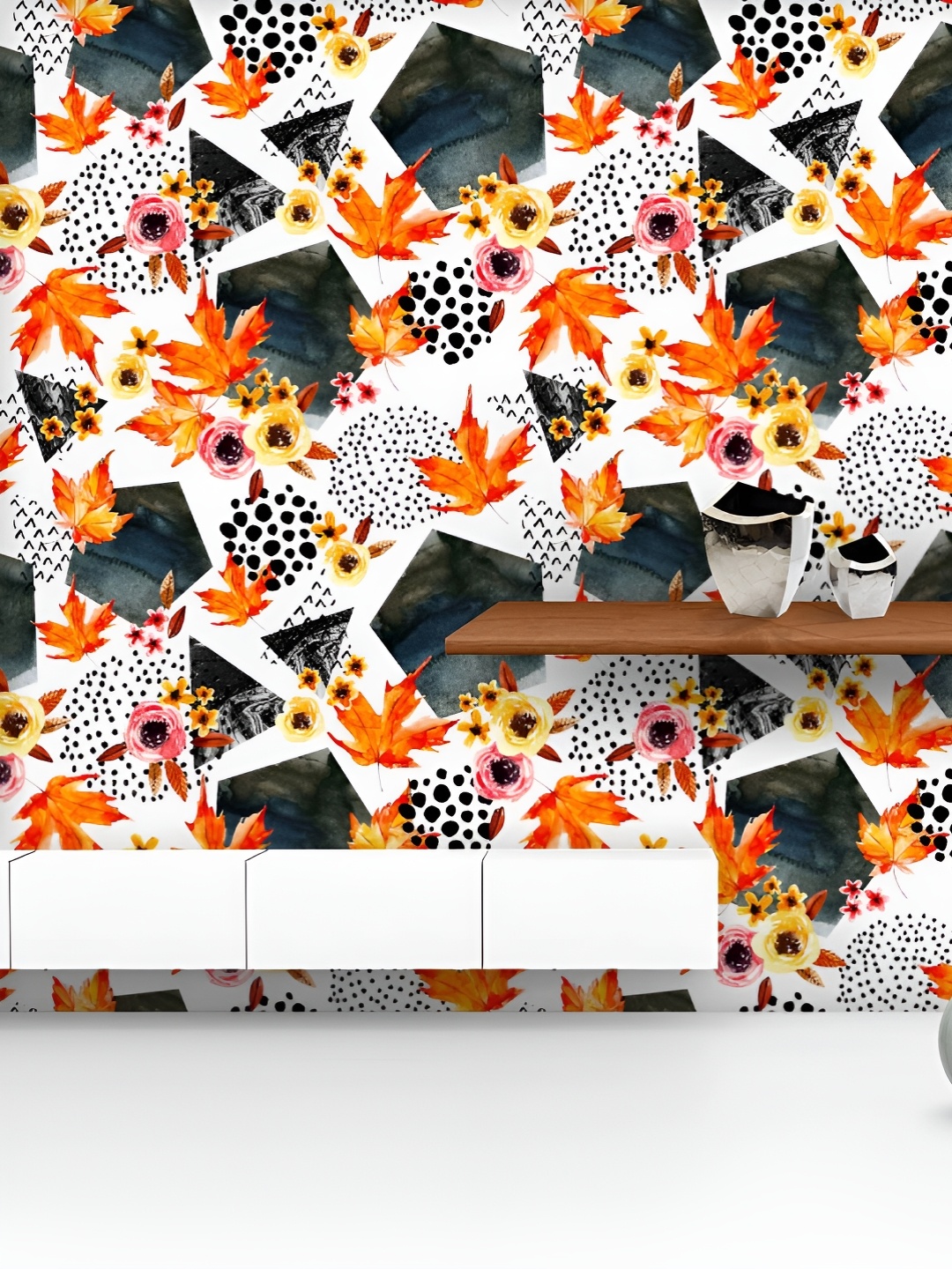 

ArtzFolio Printed UV-Resistant Anti-Bacterial Watercolor Autumn Peel & Stick Wallpaper, Multi