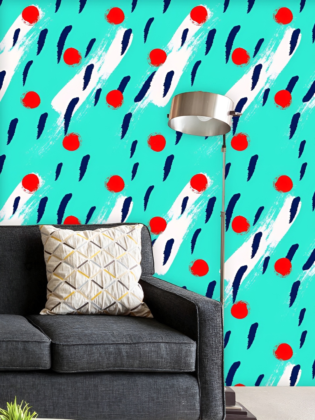 

ArtzFolio Printed UV-Resistant Anti-Bacterial Modern Shapes Peel & Stick Wallpaper, Multi