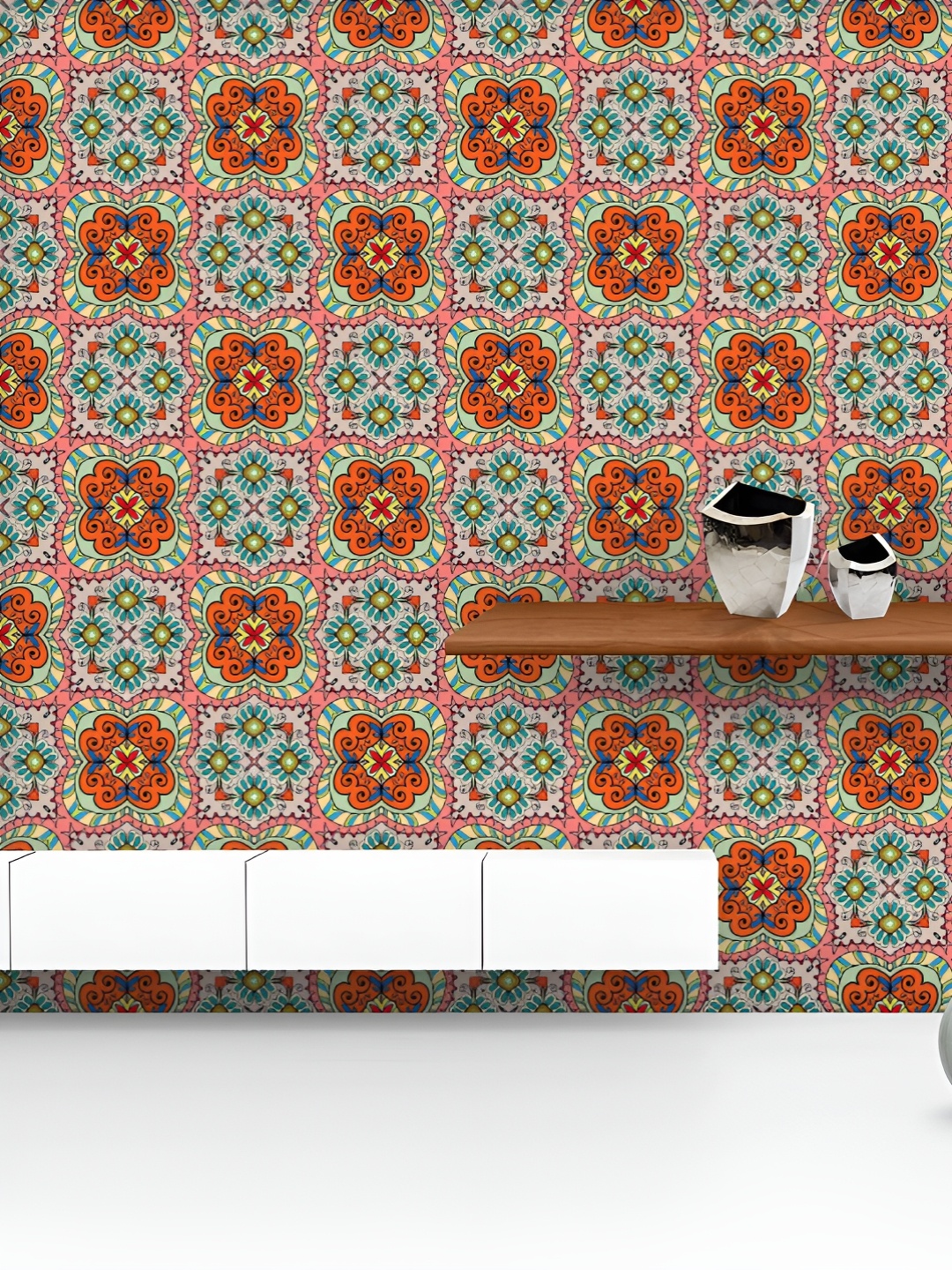 

ArtzFolio Pink & Blue Printed UV Resistant Wallpaper