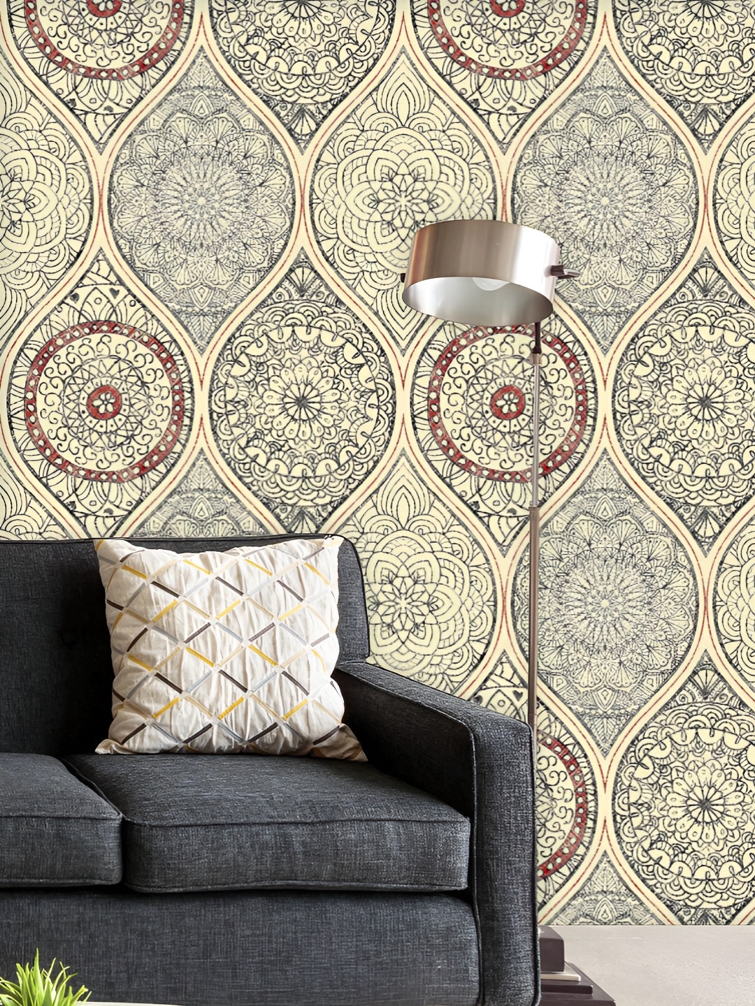 

ArtzFolio Yellow & Brown Floral Printed UV Resistant Wallpaper