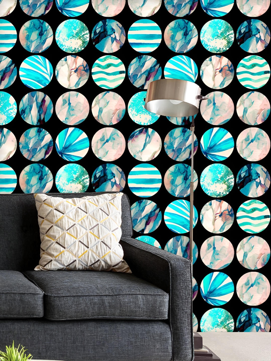 

ArtzFolio Printed UV-Resistant Anti-Bacterial Watercolor Circles0 Peel & Stick Wallpaper, Multi