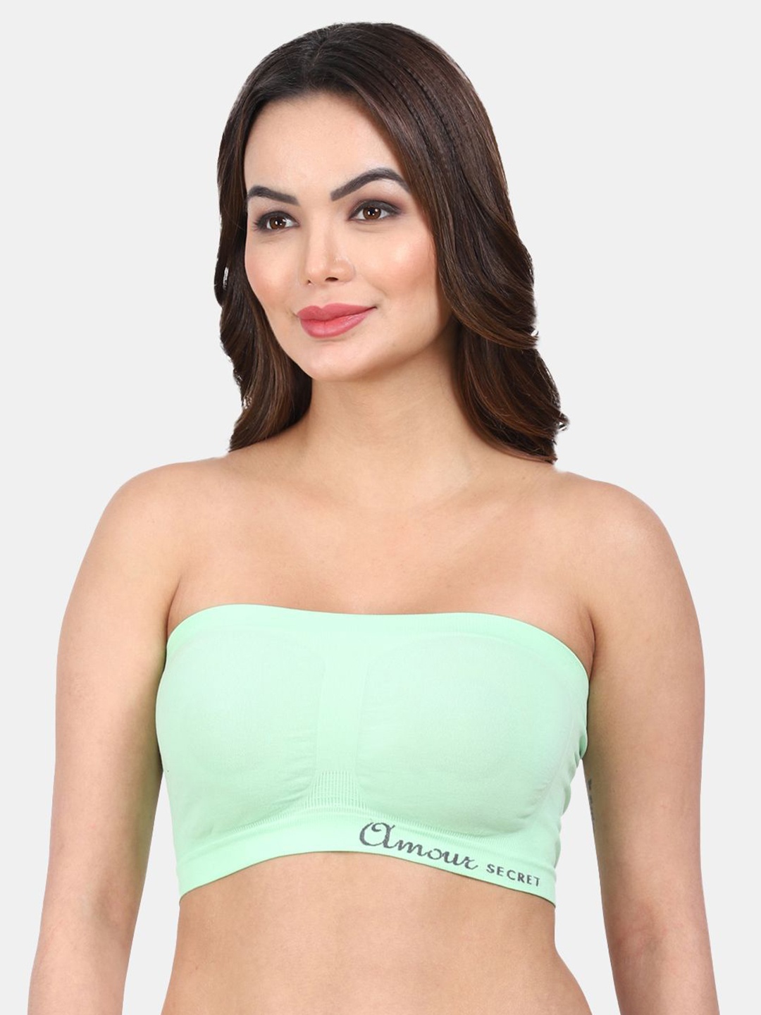 

Amour Secret Women Strapless Half Coverage Bandeau Bra, Green