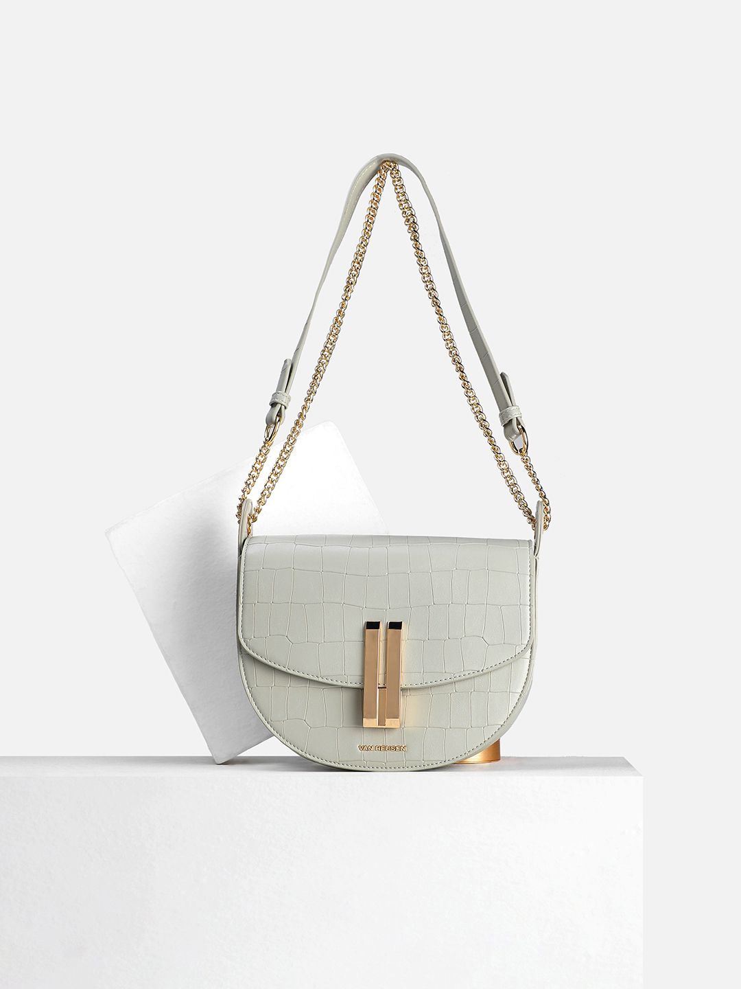

Van Heusen Woman PU Structured Sling Bag, Grey