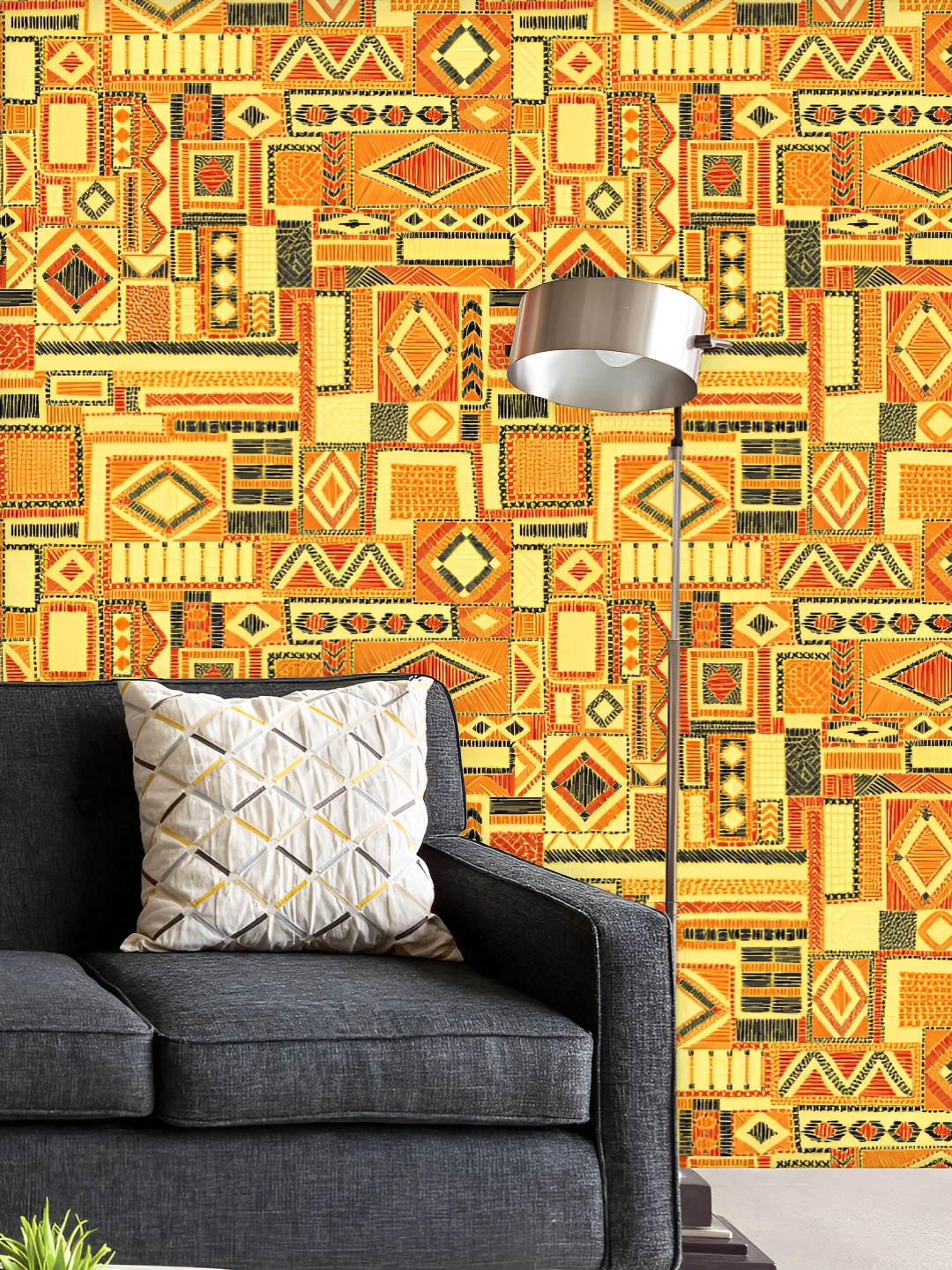 

ArtzFolio Printed UV-Resistant Anti-Bacterial Ethnic Bohemian Pattern Peel & Stick Wallpaper, Multi