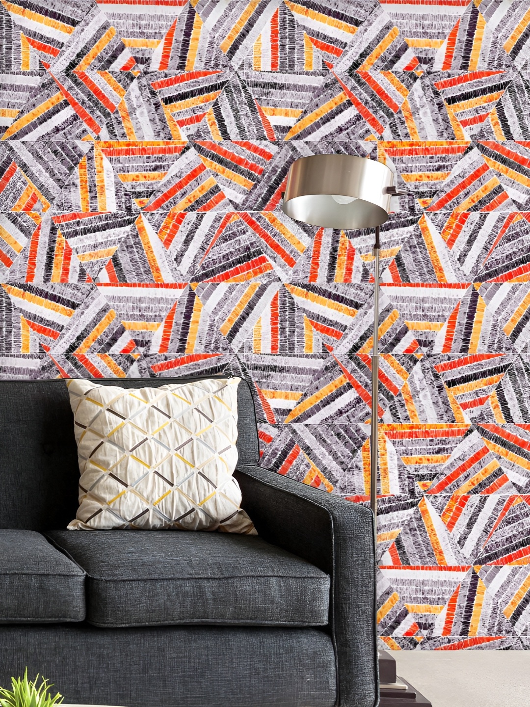 

ArtzFolio Printed UV-Resistant Anti-Bacterial Colorful Tribal Grunge Peel & Stick Wallpaper, Multi