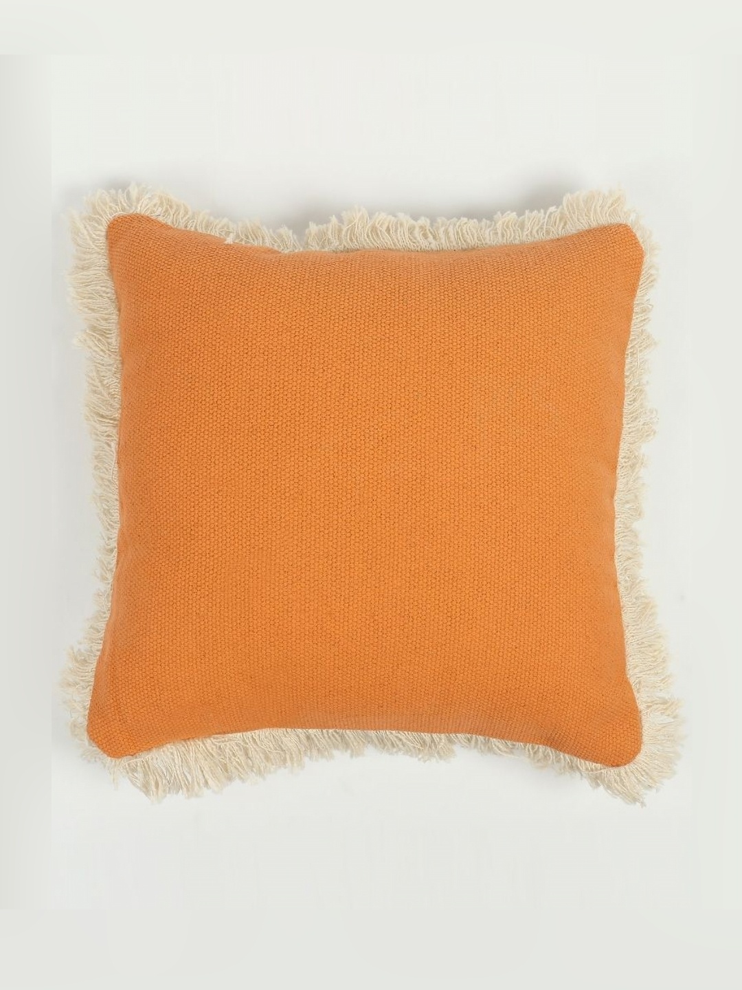 

Art Avenue Orange-Coloured & White Cotton Square Cushion Covers