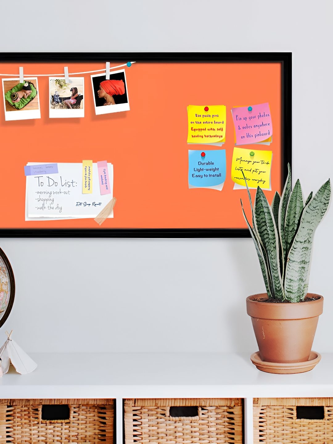 

ArtzFolio Wooden Notice Pin Board, Orange