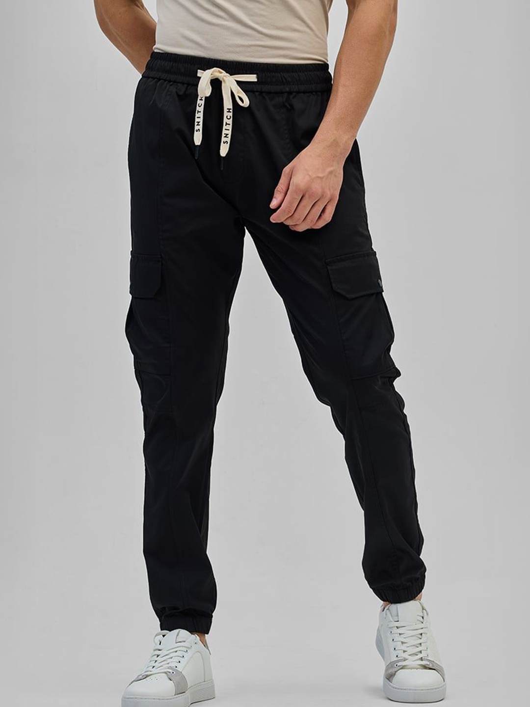 

Snitch Men Slim Fit Mid-Rise Jogger, Black