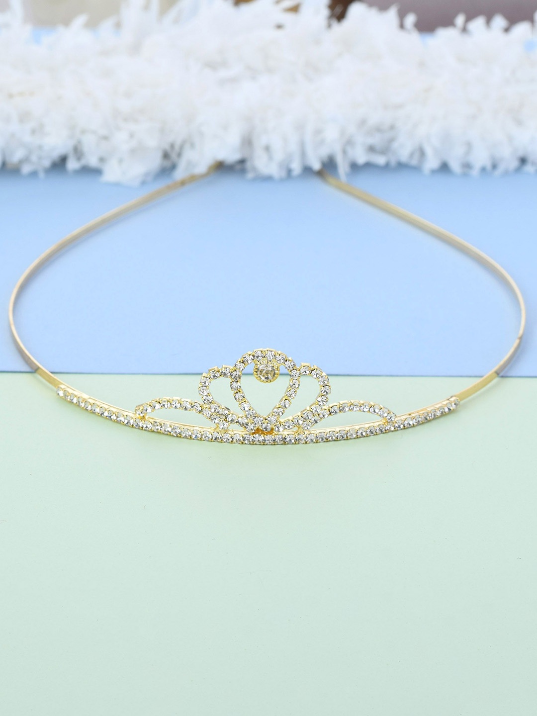 

MEMOIR Embellished Cubic Zirconia Studded Hairband, Gold