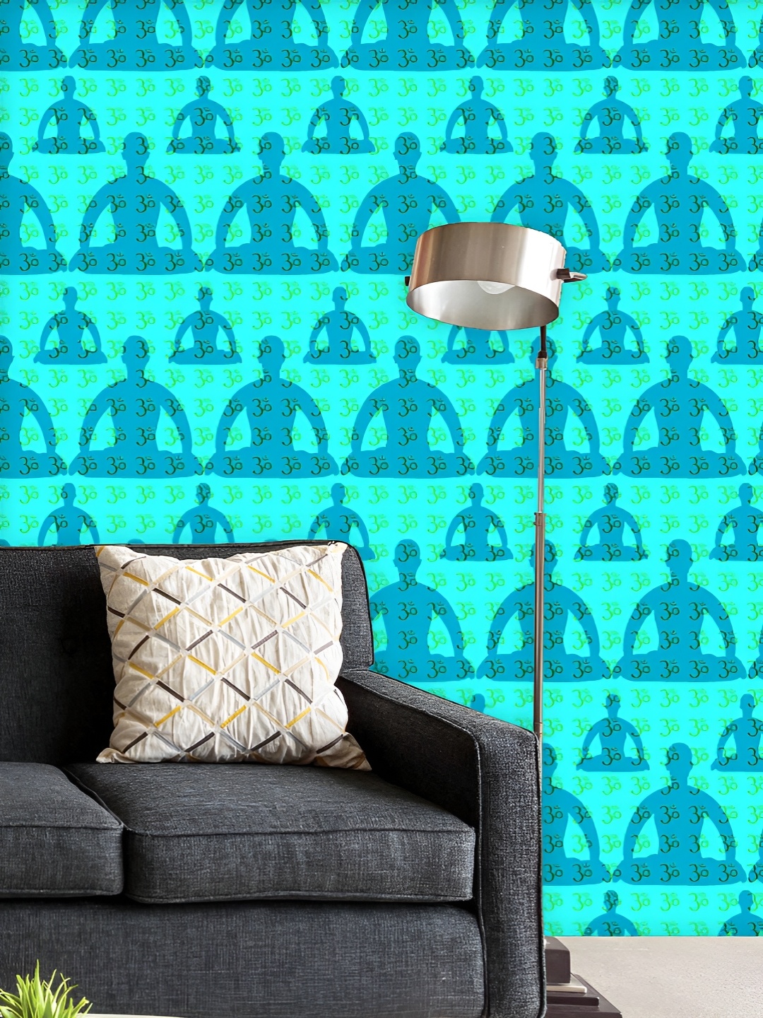 

ArtzFolio Green & Blue Printed UV Resistant Wallpaper