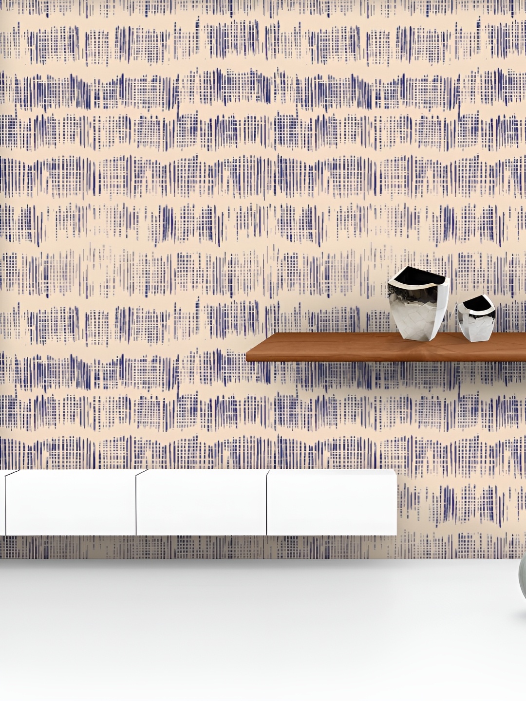 

ArtzFolio Printed UV-Resistant Anti-Bacterial Japanese Shibori Stripes Peel & Stick Wallpaper, Multi