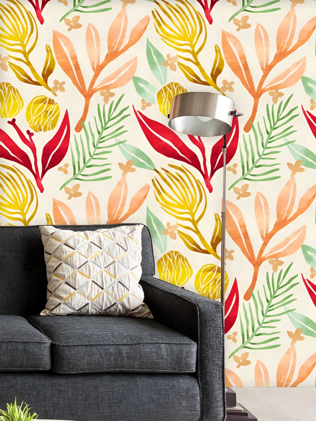

ArtzFolio Printed UV-Resistant Anti-Bacterial Floral Botanical Pattern Peel & Stick Wallpaper, Multi